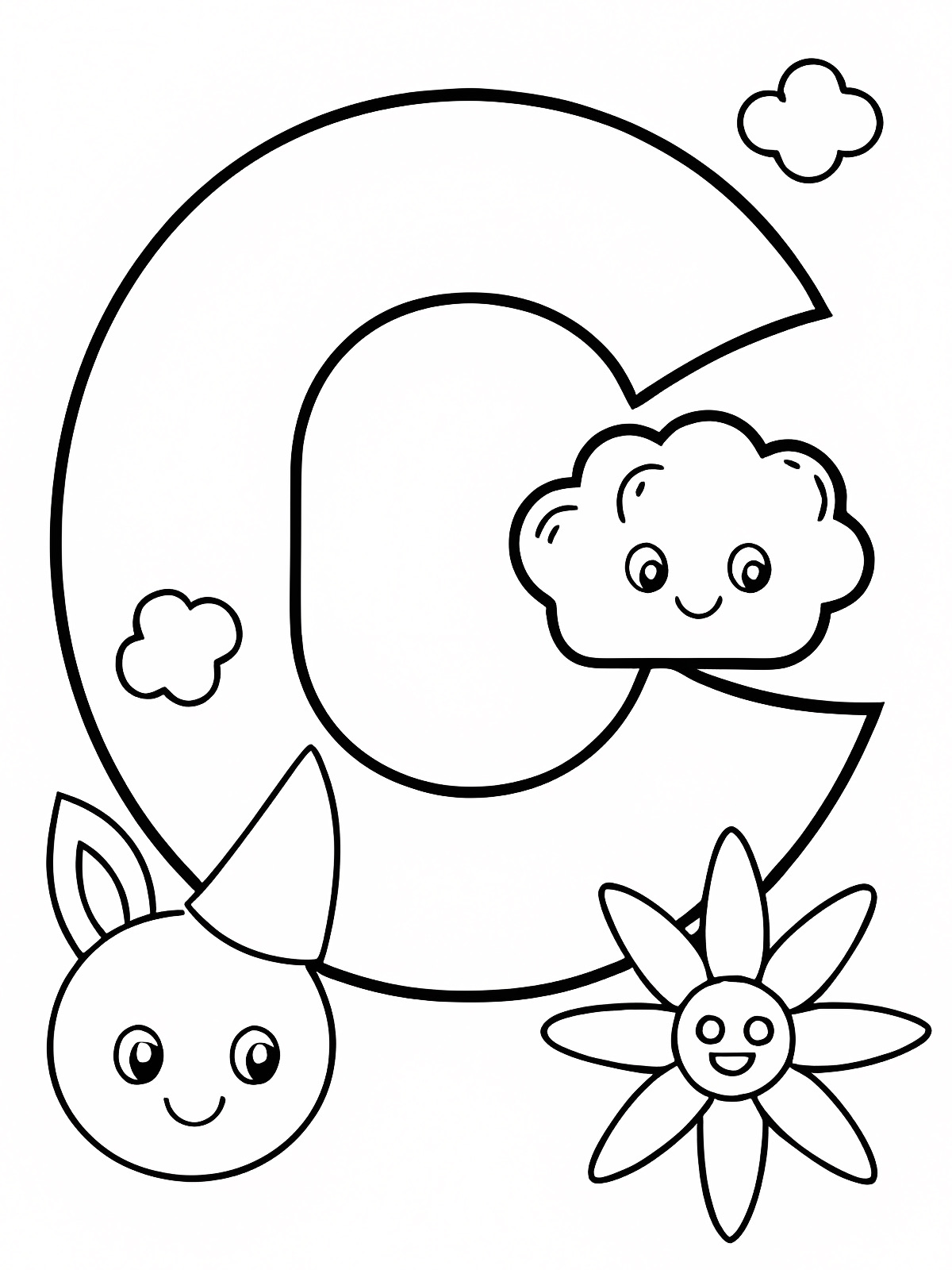 Apprendre l'alphabet en coloriant — Coloriage à imprimer gratuit