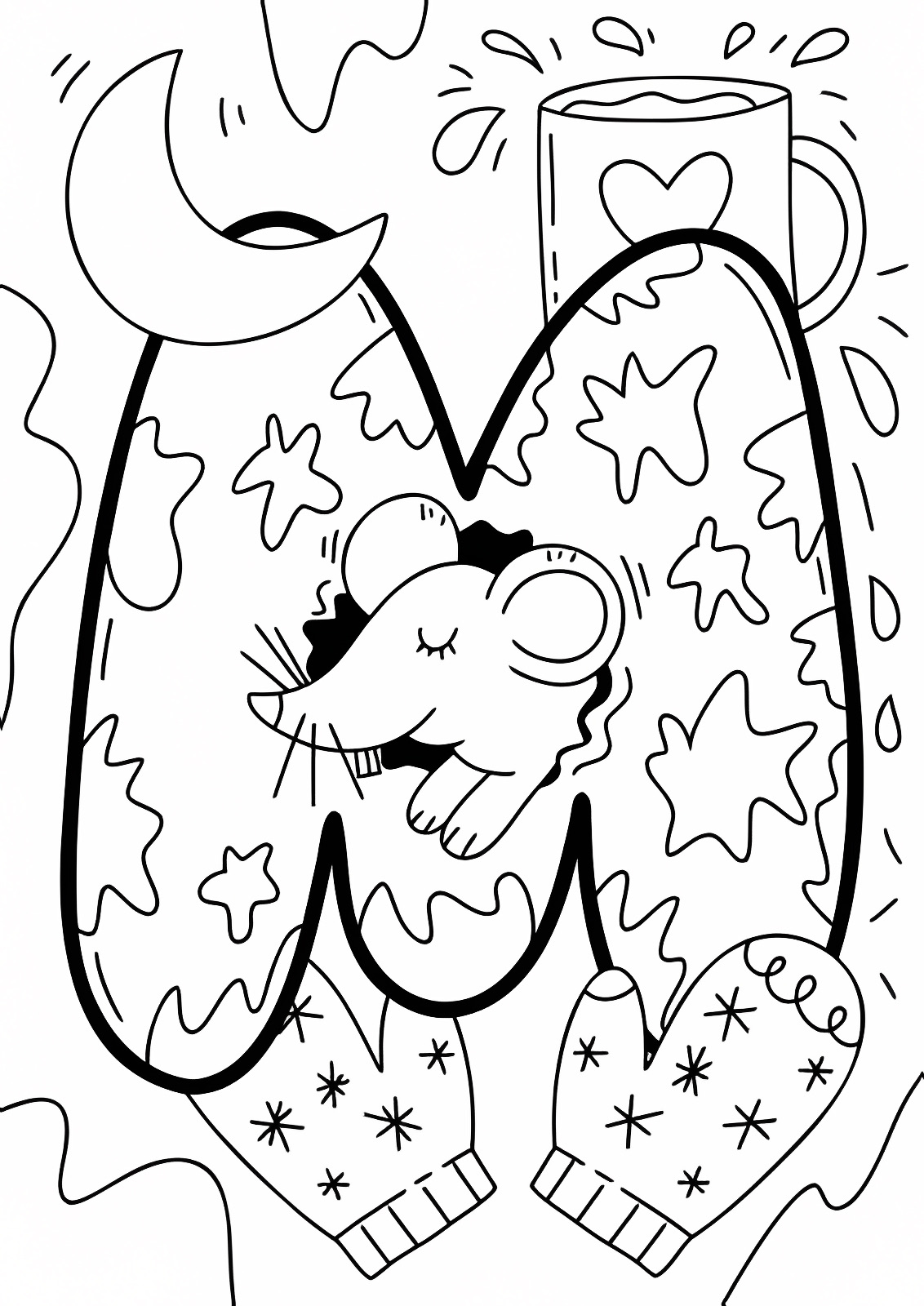 Coloriage éducatif de lettre — Coloriage à imprimer gratuit