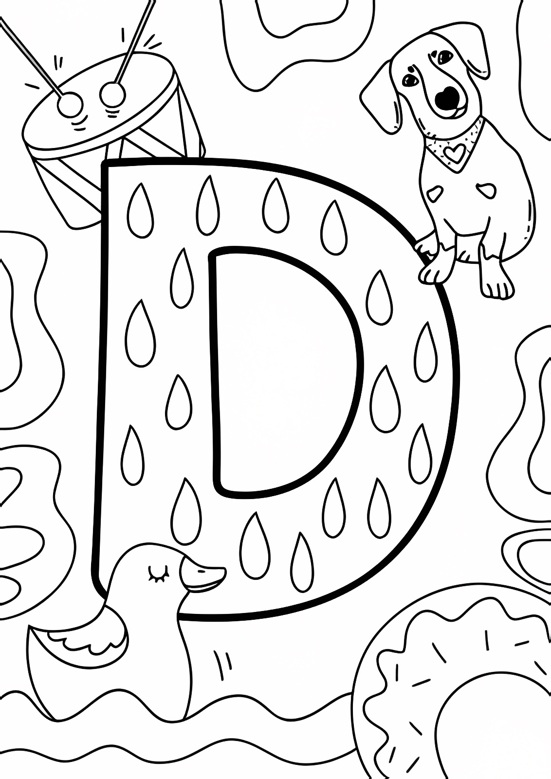 Alphabet amusant à colorier — Coloriage à imprimer gratuit