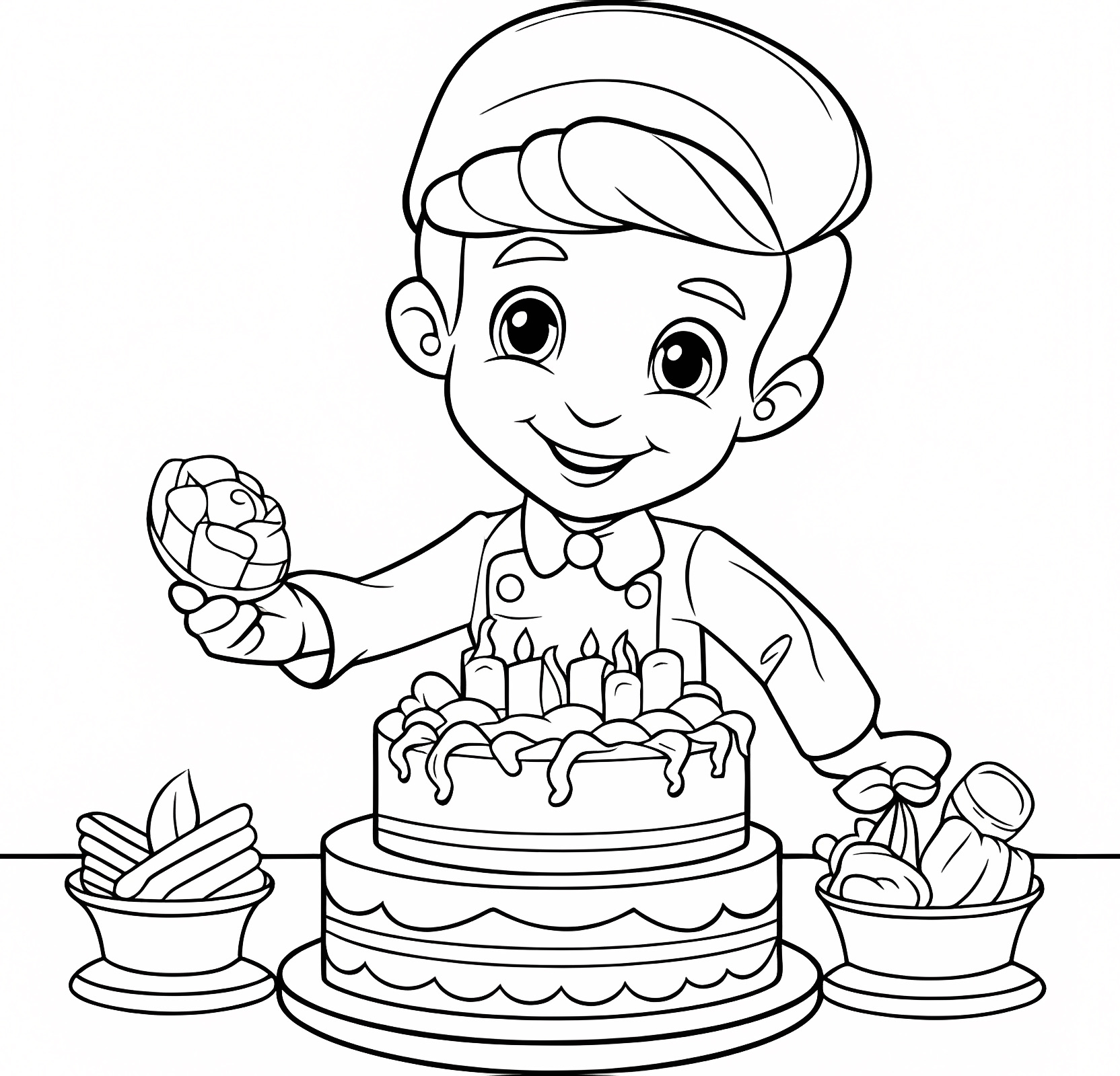 Enfant qui fête — Coloriage à imprimer gratuit