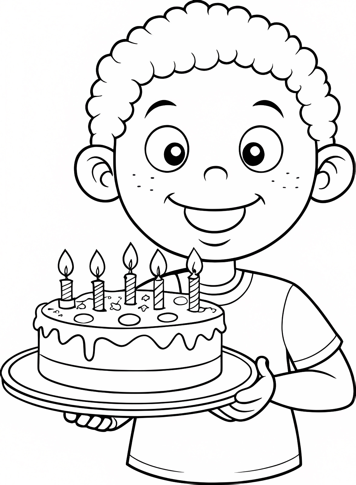 Gâteau d'anniversaire — Coloriage à imprimer gratuit