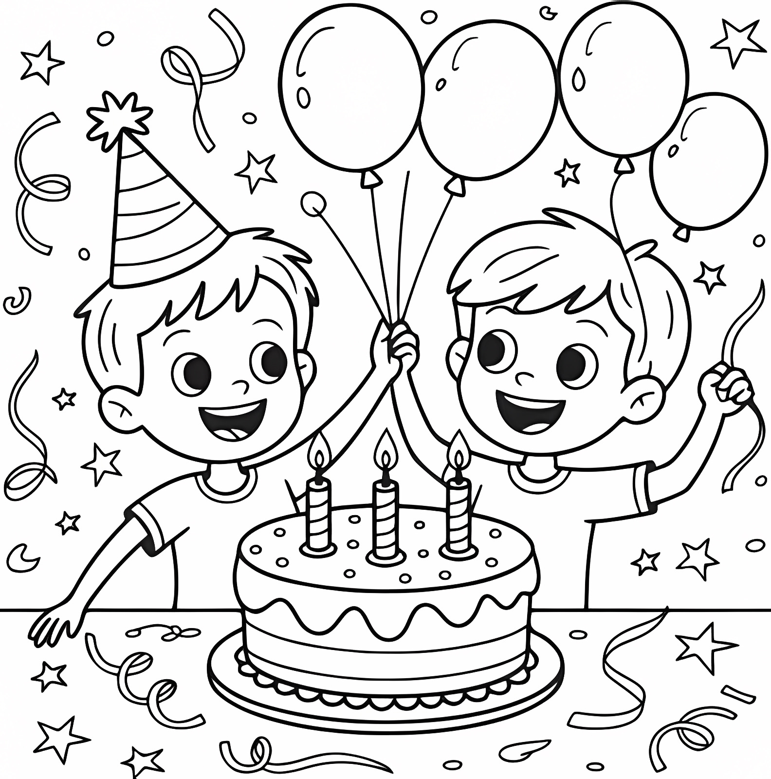 Ballons de fête — Coloriage à imprimer gratuit
