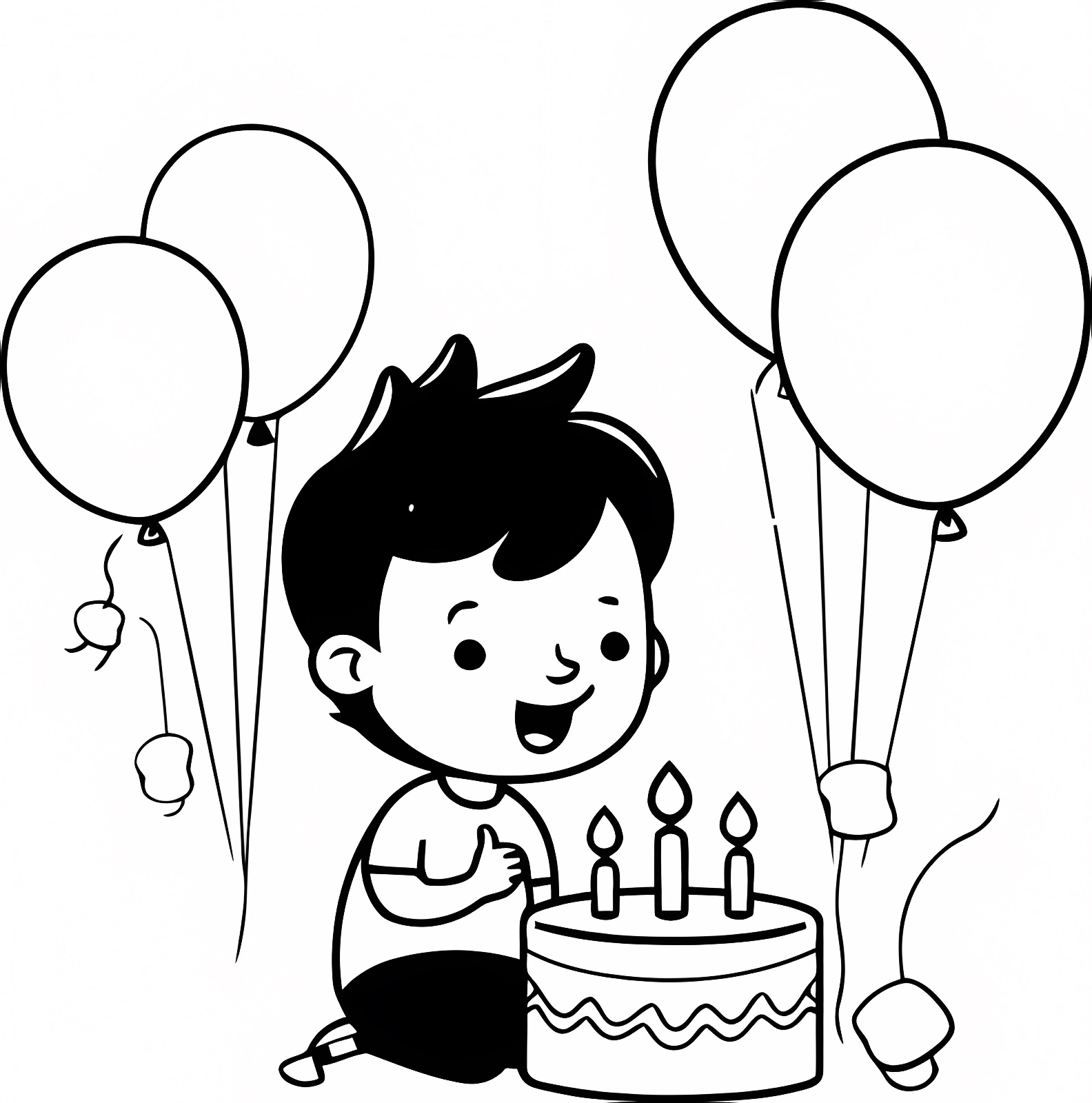 Birthday gifts — Free printable coloring page