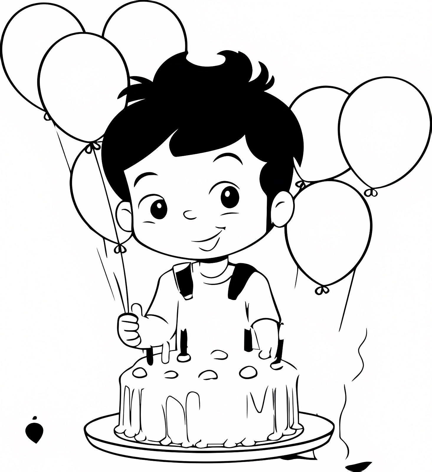 Birthday party — Free printable coloring page