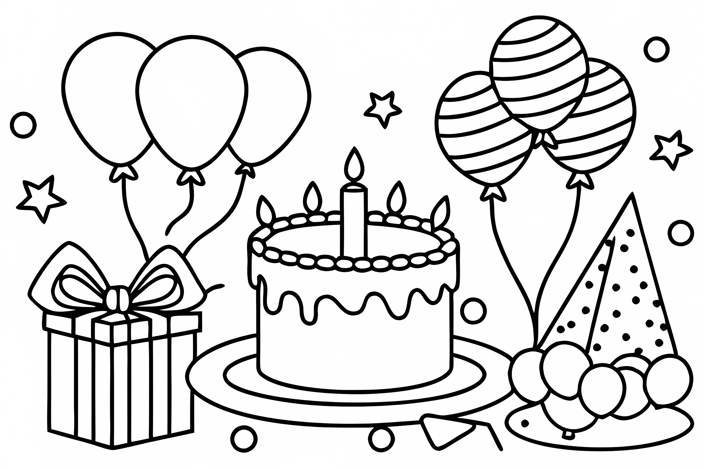 Party confetti — Free printable coloring page