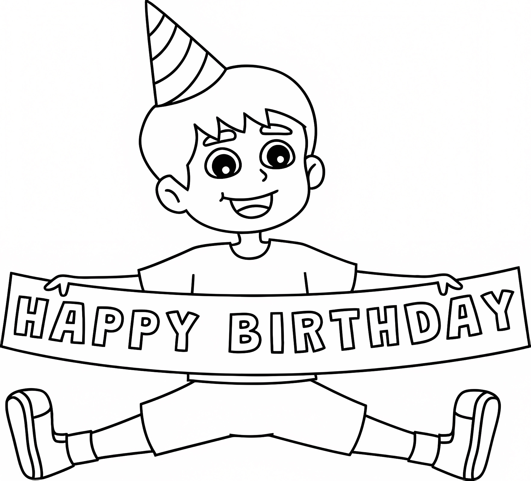 Birthday card — Free printable coloring page