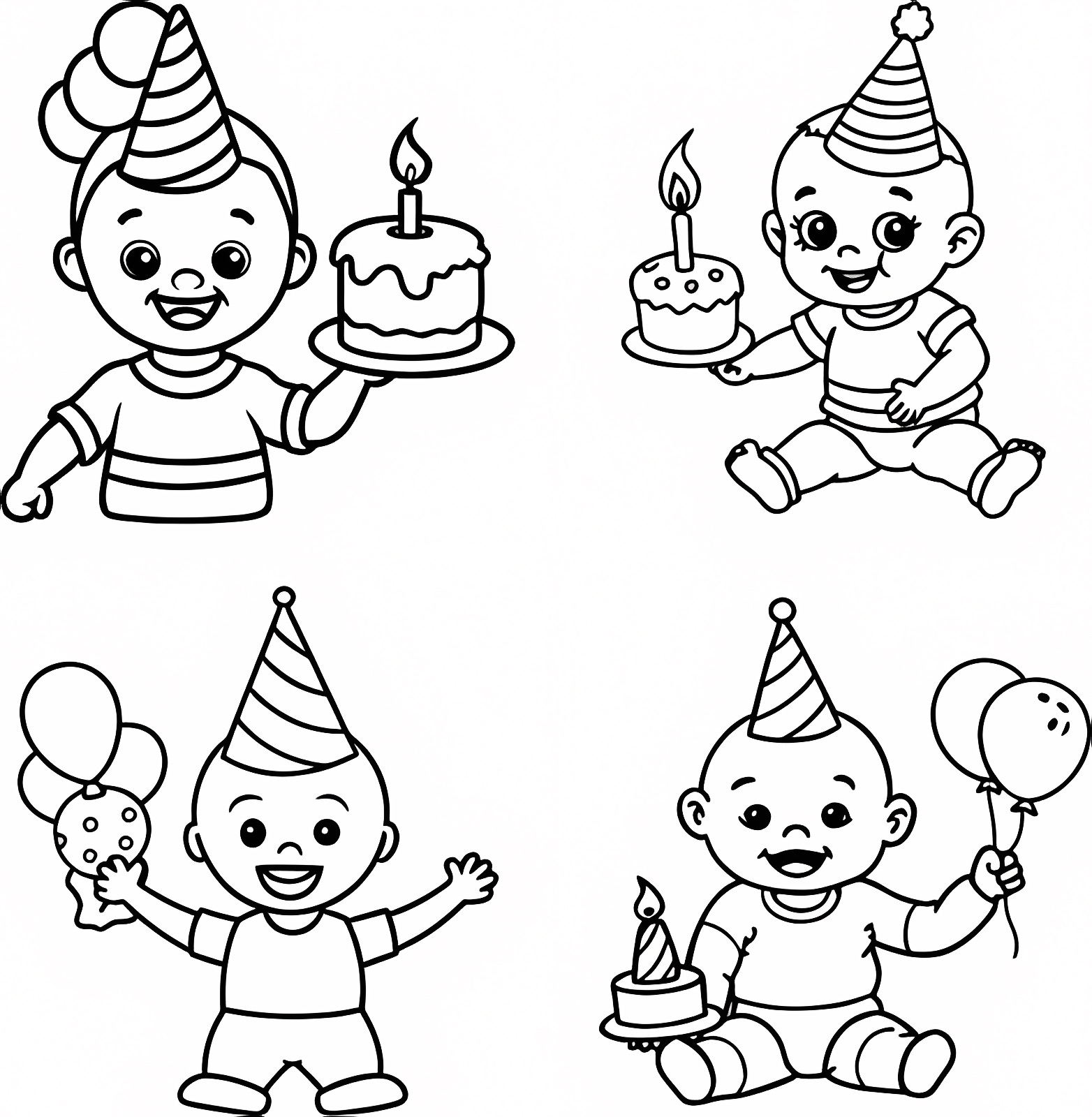 Birthday gifts — Free printable coloring page