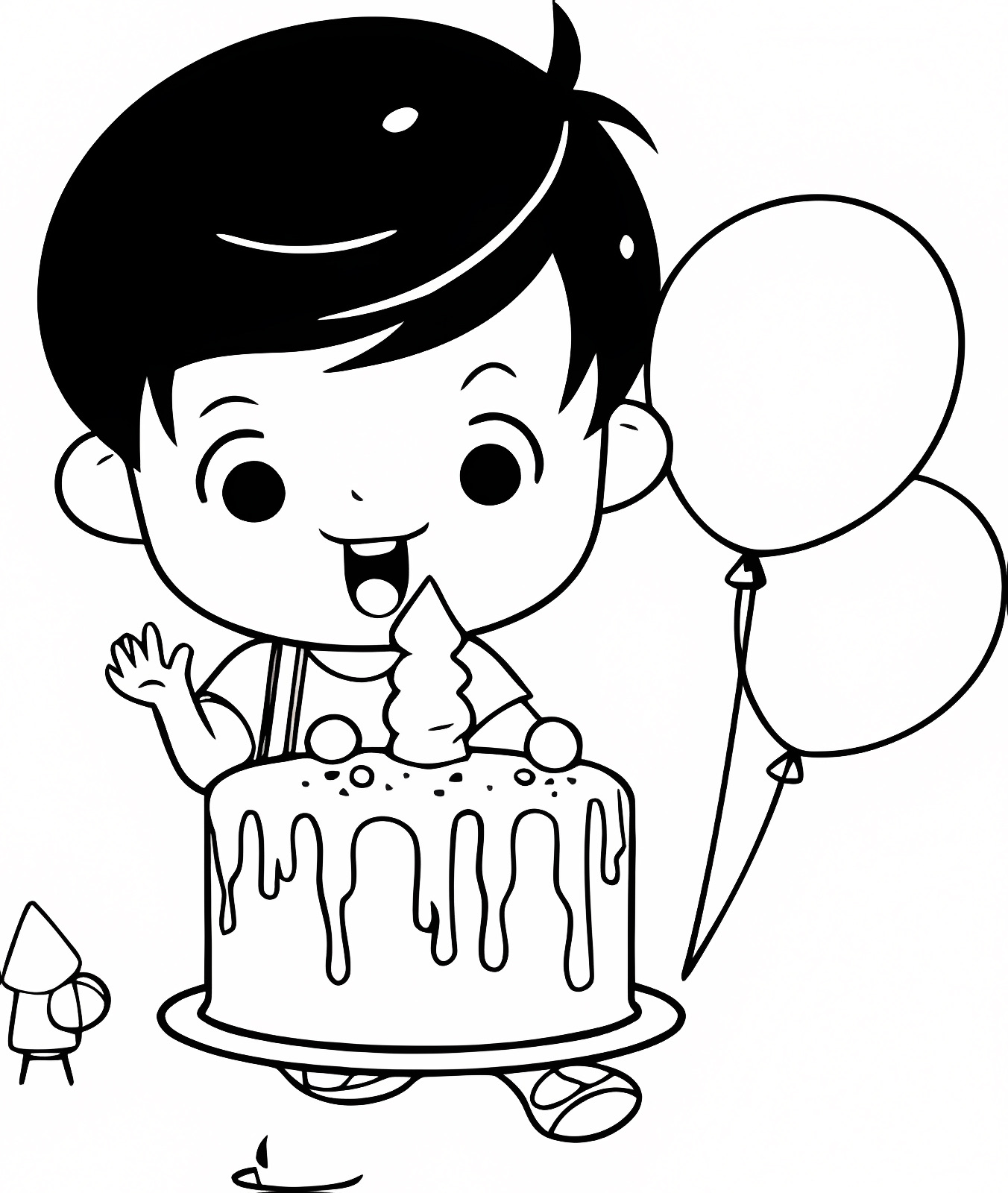Birthday card — Free printable coloring page
