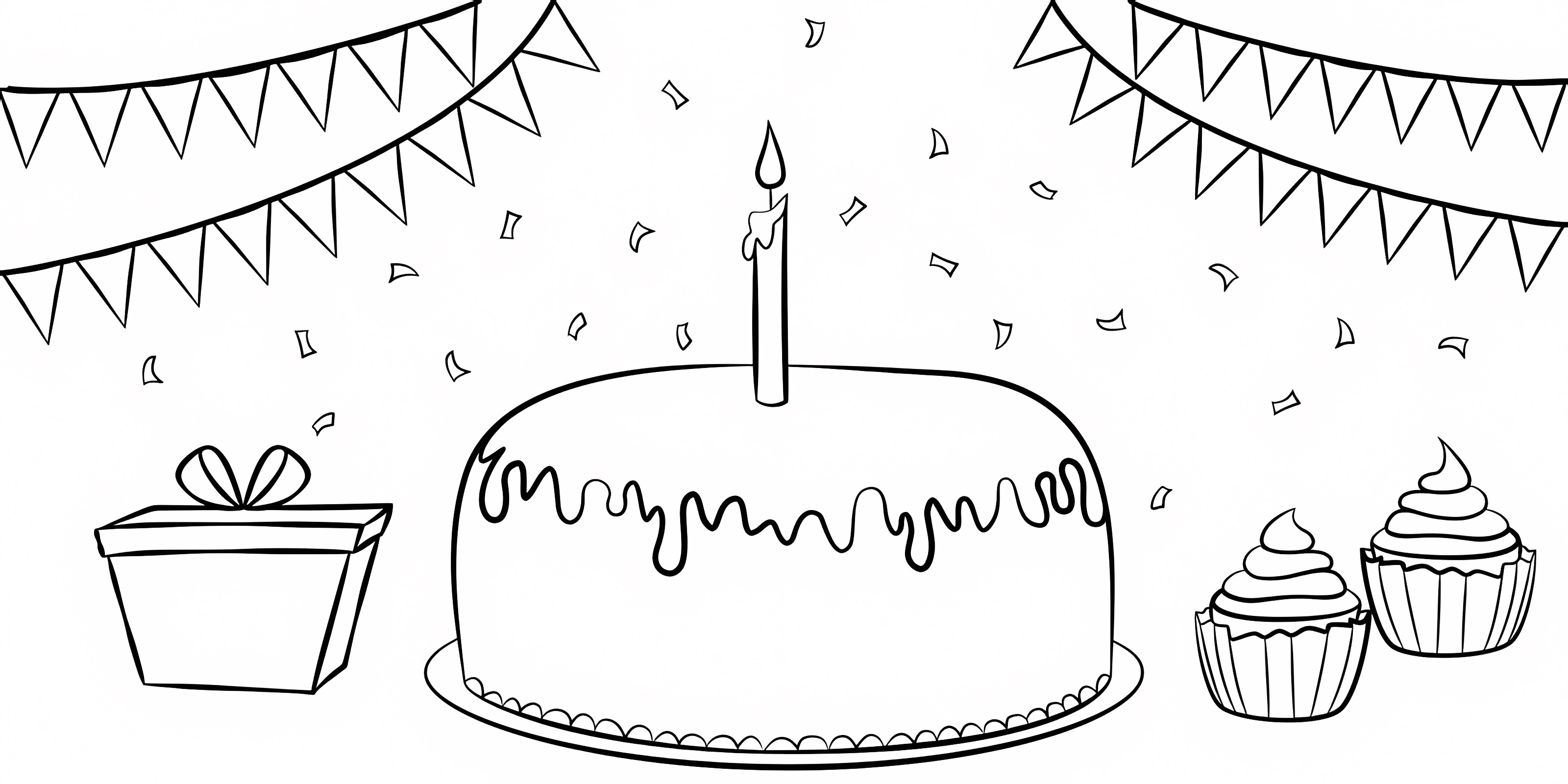 Surprise d'anniversaire — Coloriage à imprimer gratuit