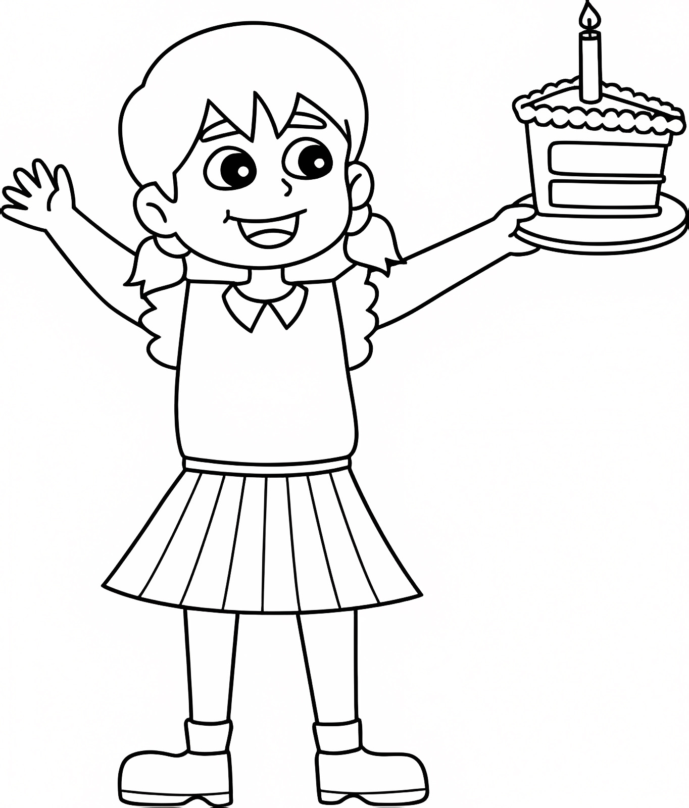 Birthday gifts — Free printable coloring page