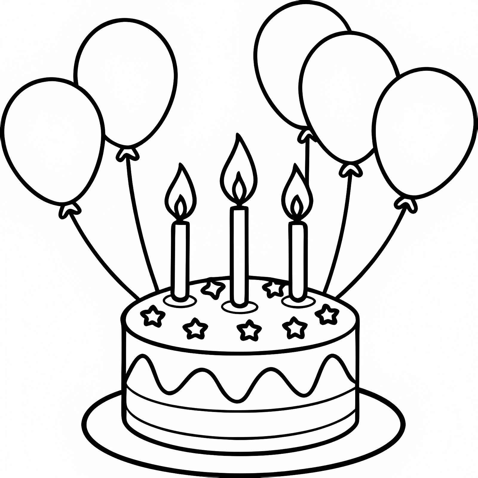 Birthday party — Free printable coloring page