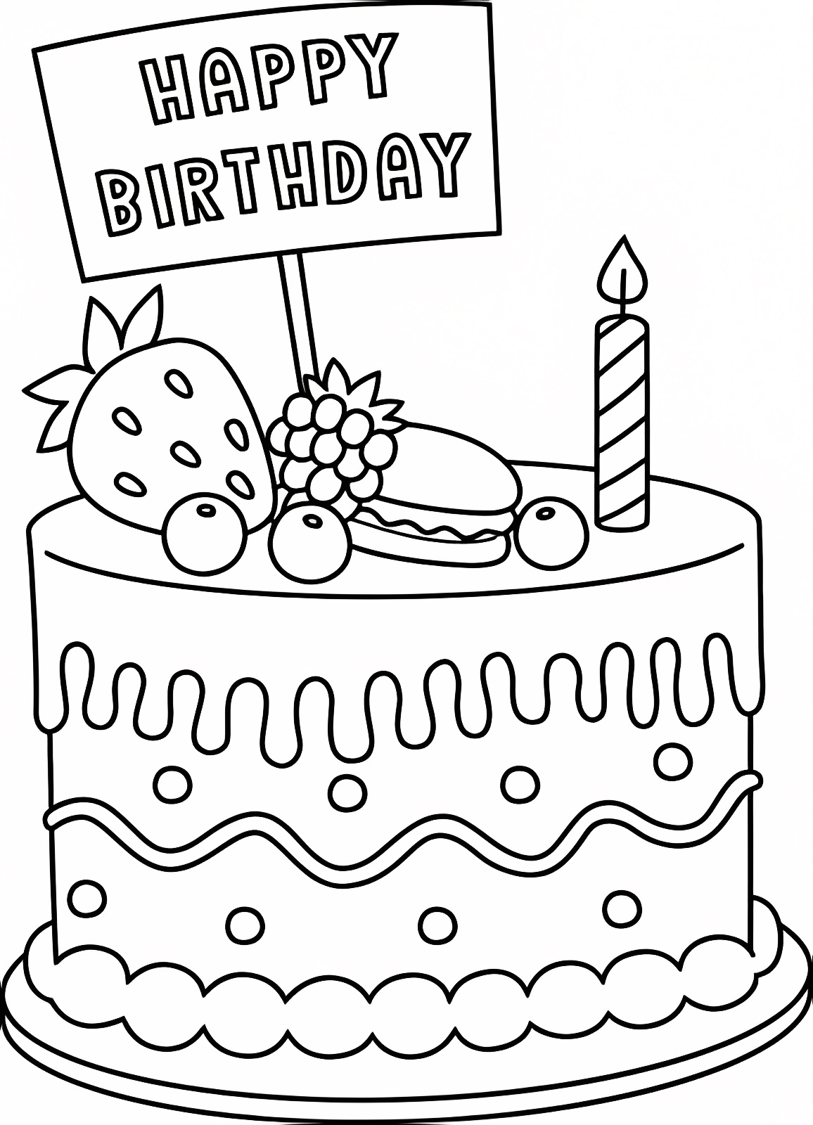 Surprise d'anniversaire — Coloriage à imprimer gratuit
