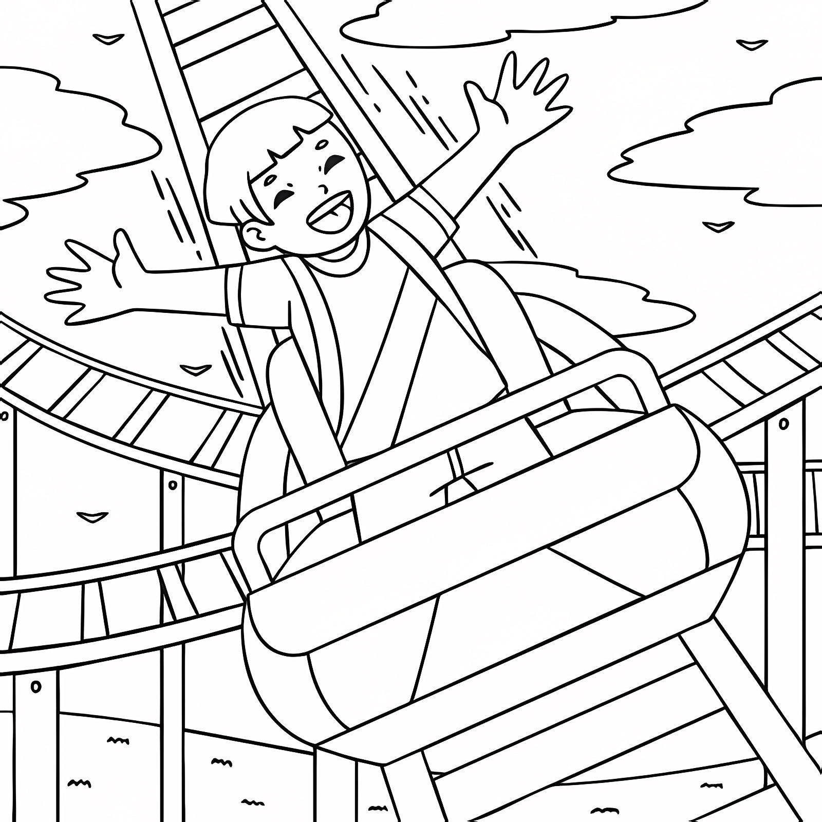 Confettis et serpentins — Coloriage à imprimer gratuit