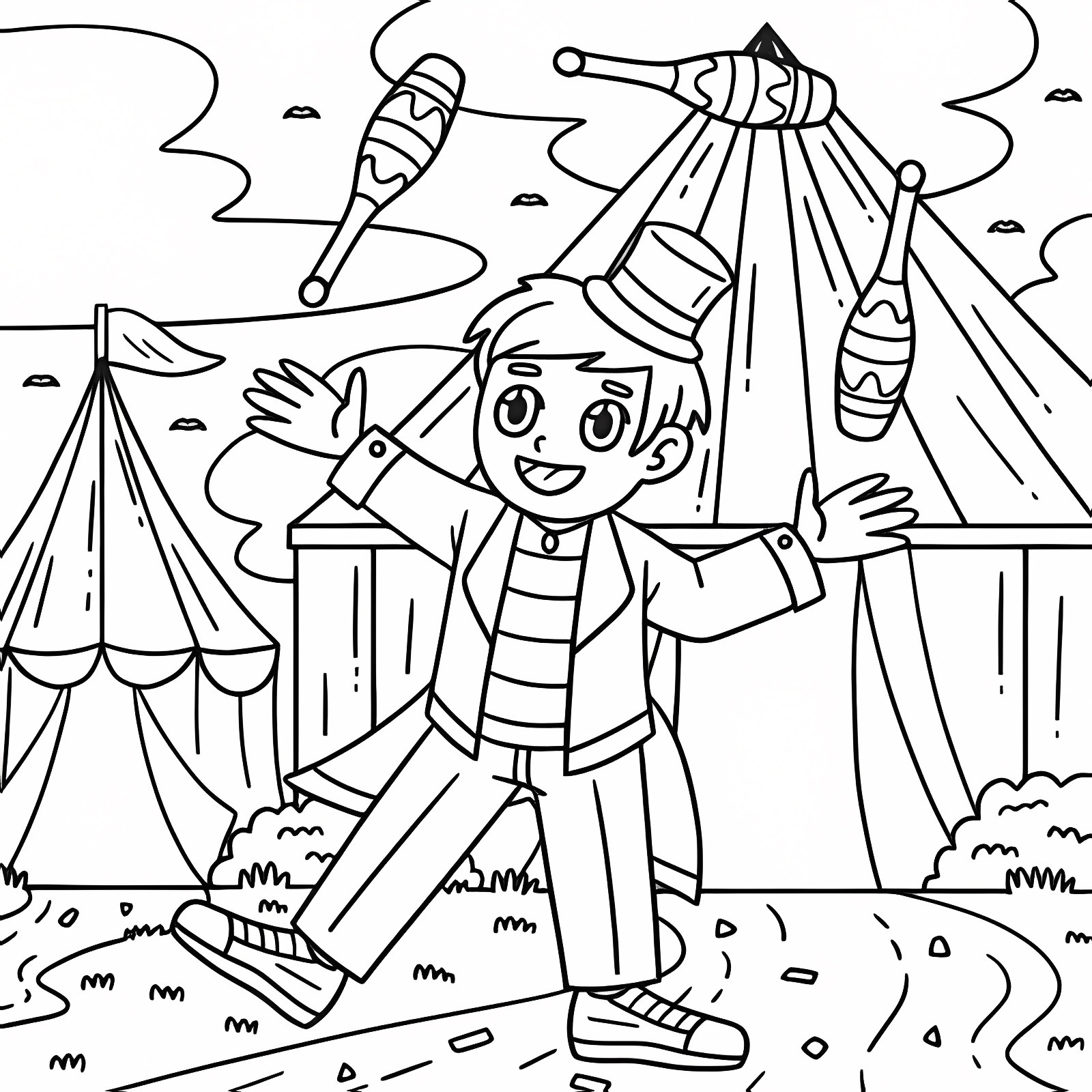 Confettis et serpentins — Coloriage à imprimer gratuit