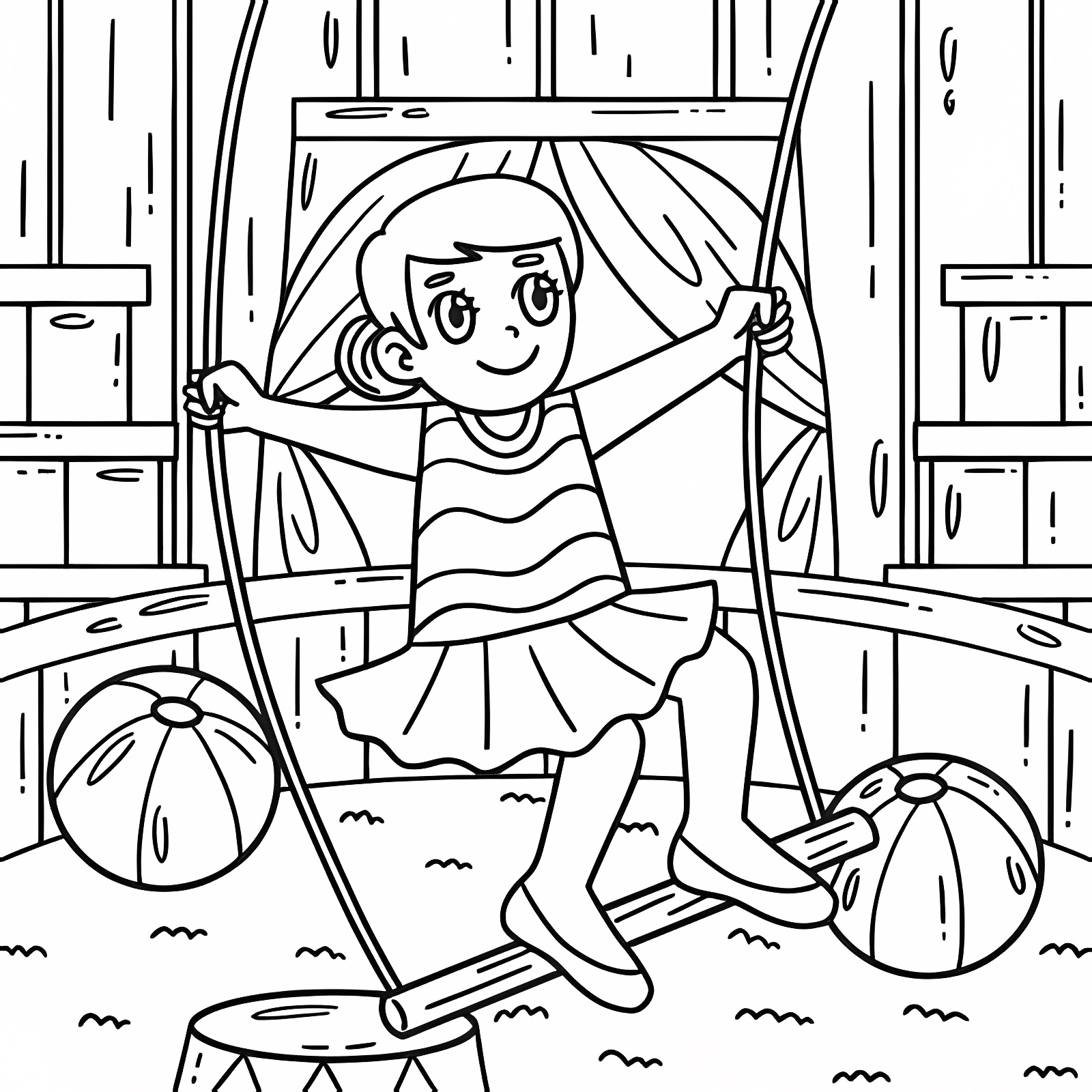 Confettis et serpentins — Coloriage à imprimer gratuit