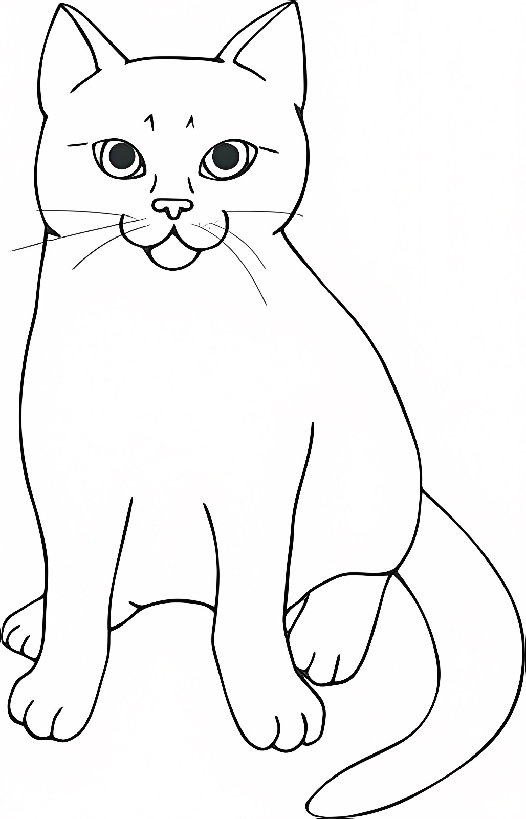 Chat assis portrait — Coloriage à imprimer gratuit