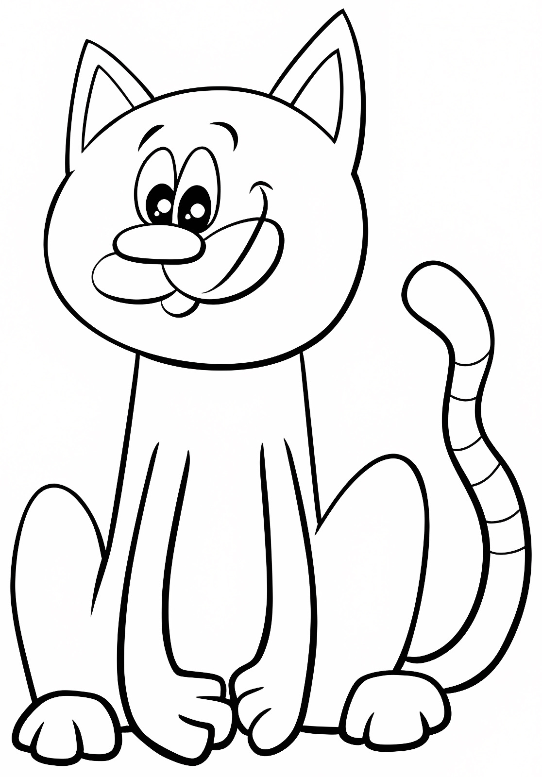 Chat comique personnage — Coloriage à imprimer gratuit