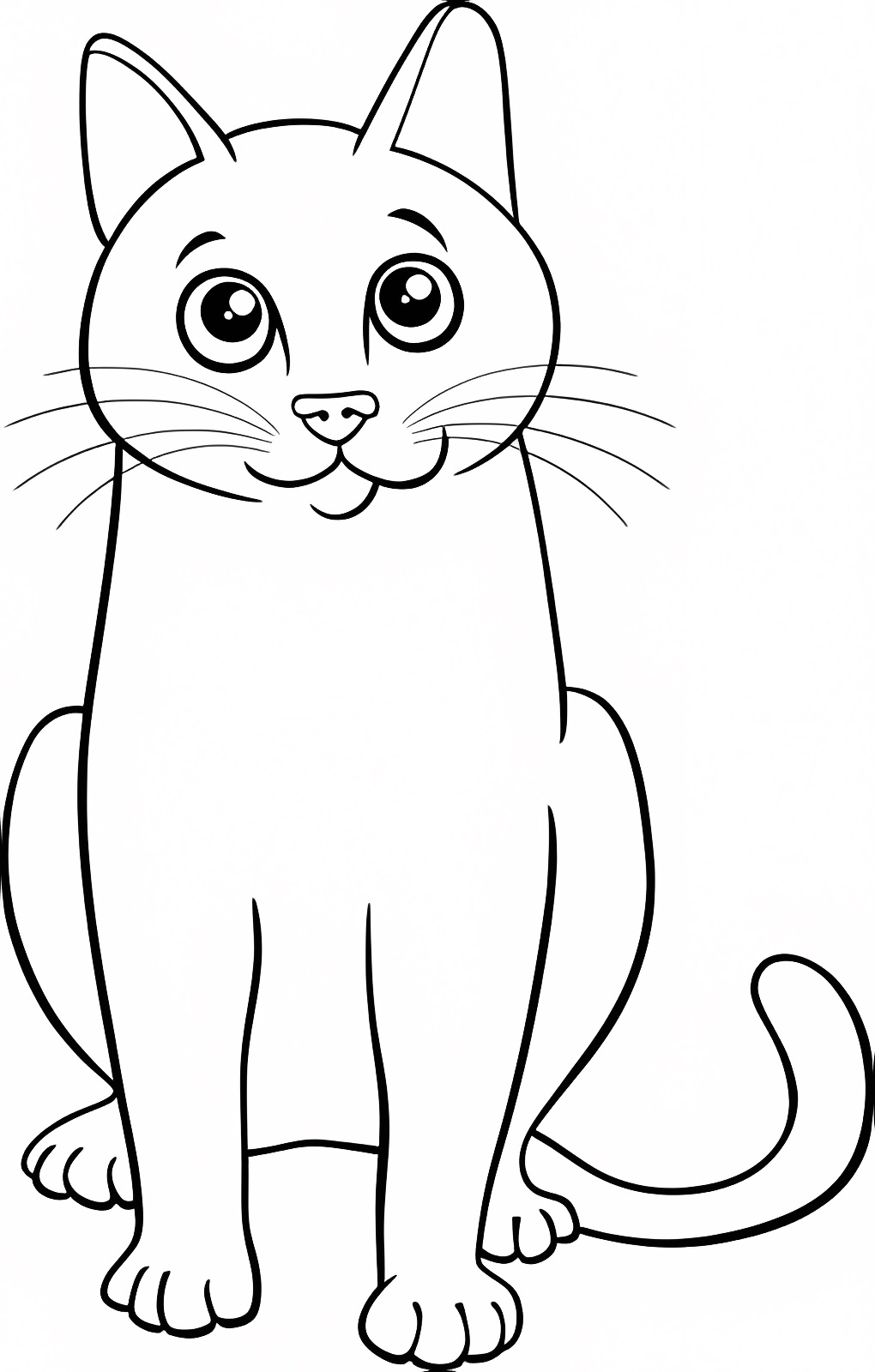 Chat drôle dessin animé — Coloriage à imprimer gratuit