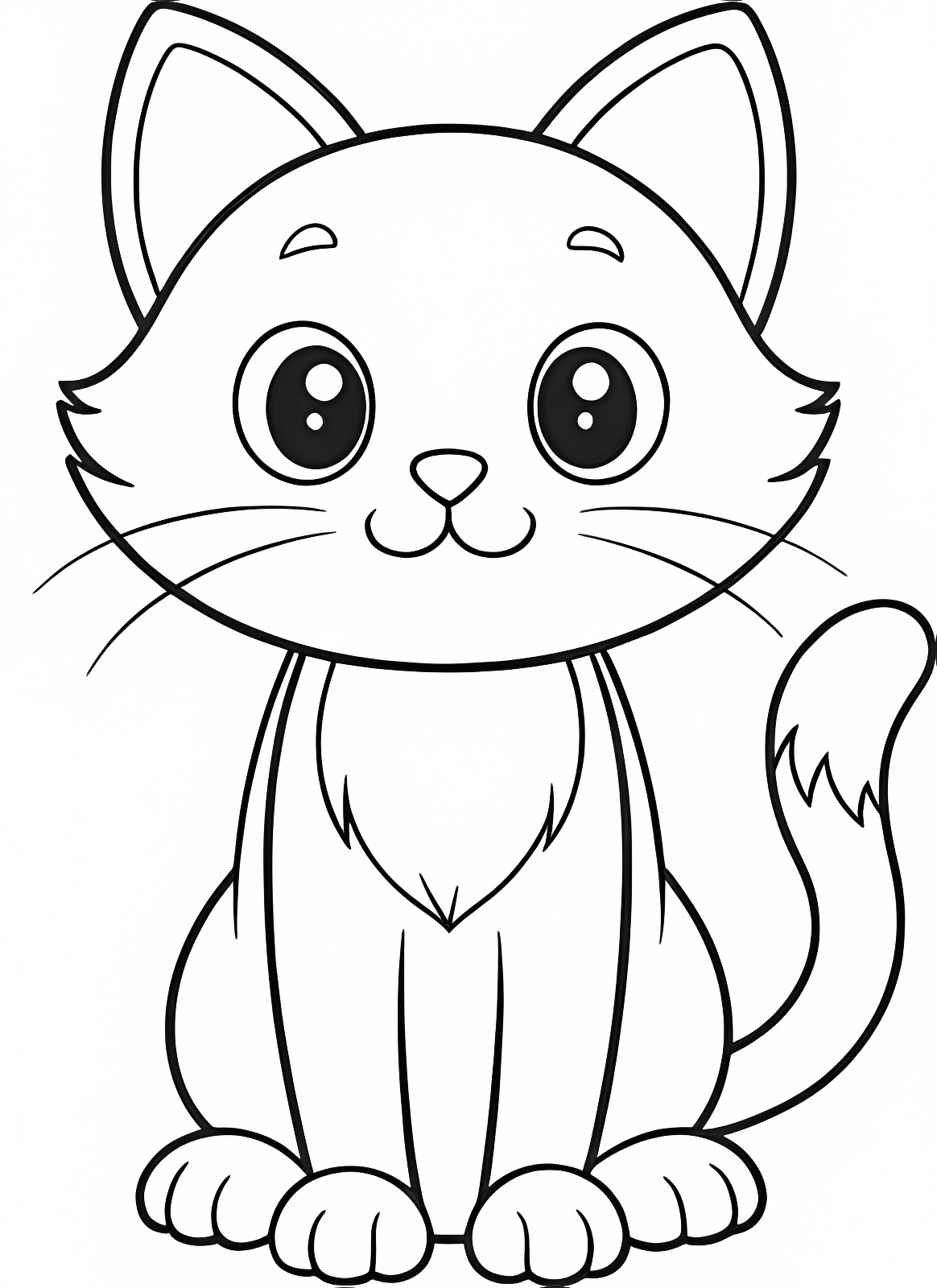 Chaton mignon à colorier — Coloriage à imprimer gratuit