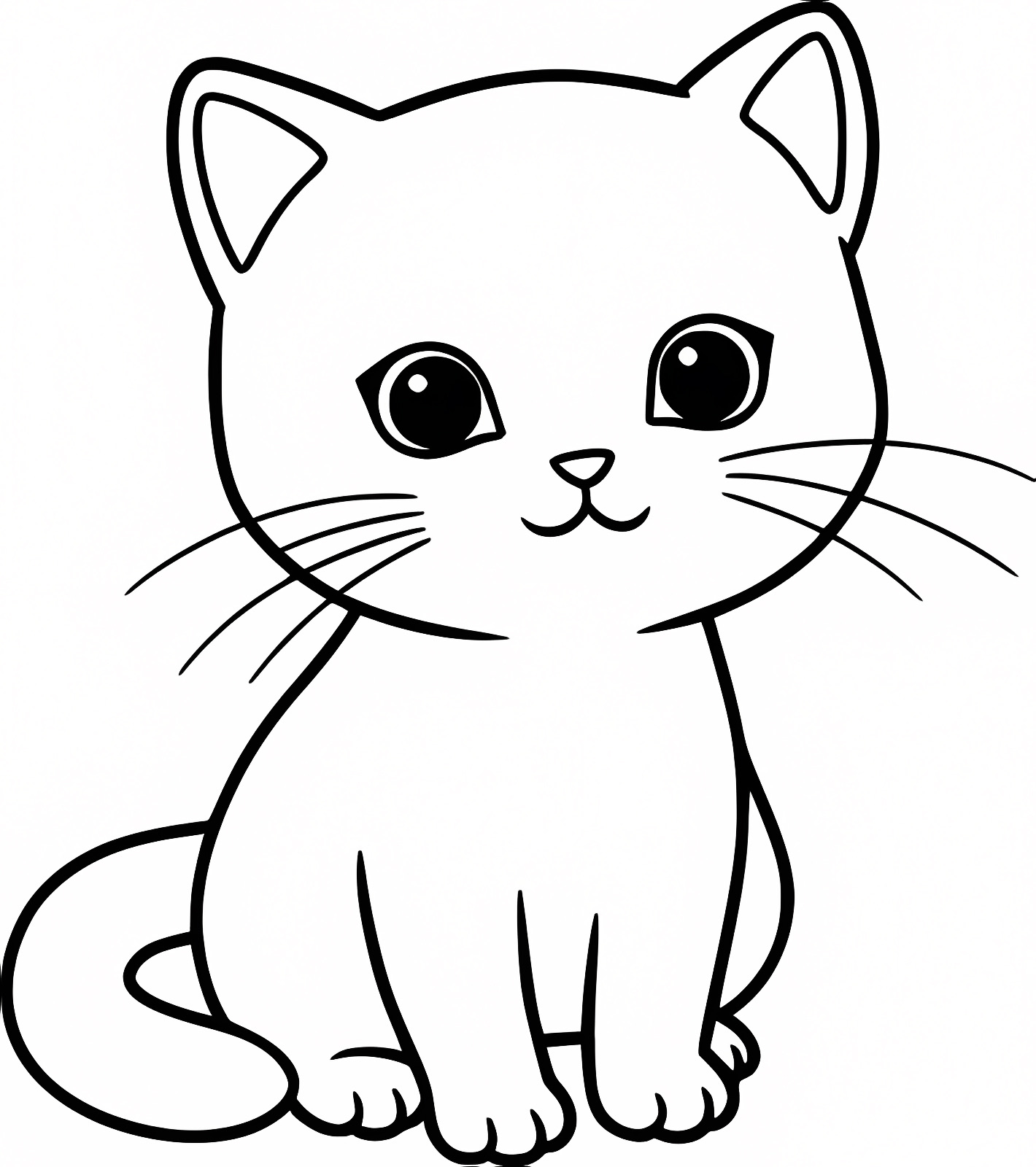 Chats amusants à colorier — Coloriage à imprimer gratuit