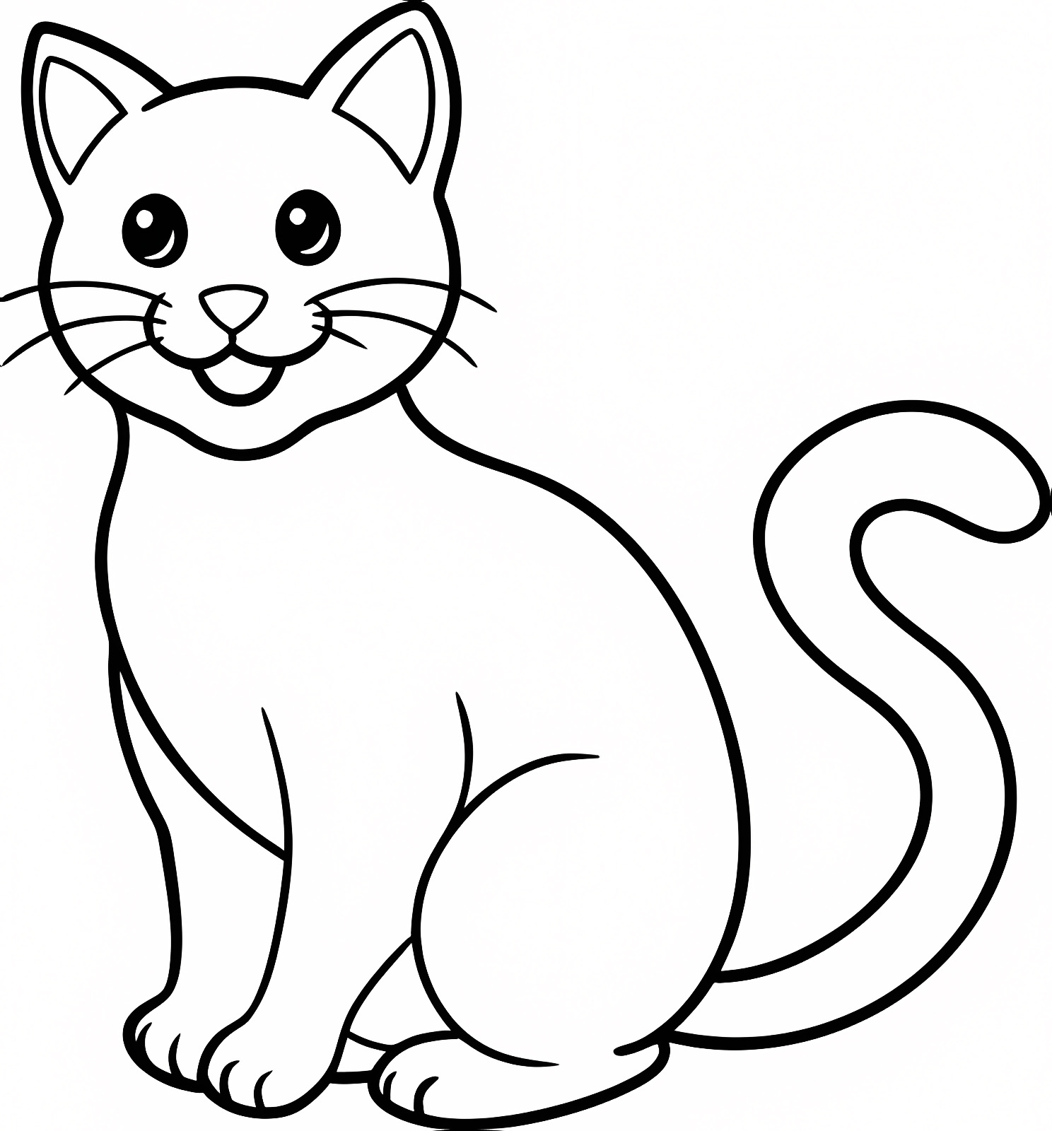 Chat coloriage contour — Coloriage à imprimer gratuit