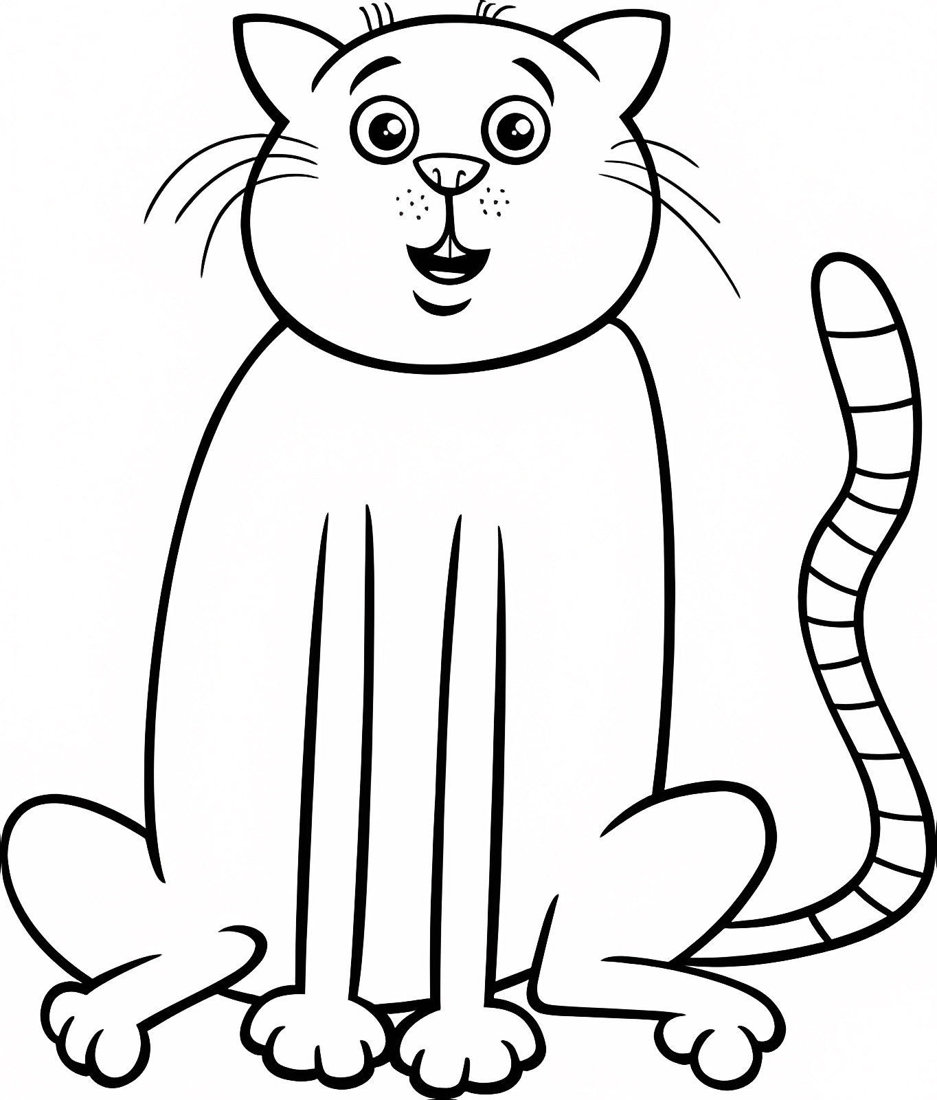 Chat rigolo personnage — Coloriage à imprimer gratuit