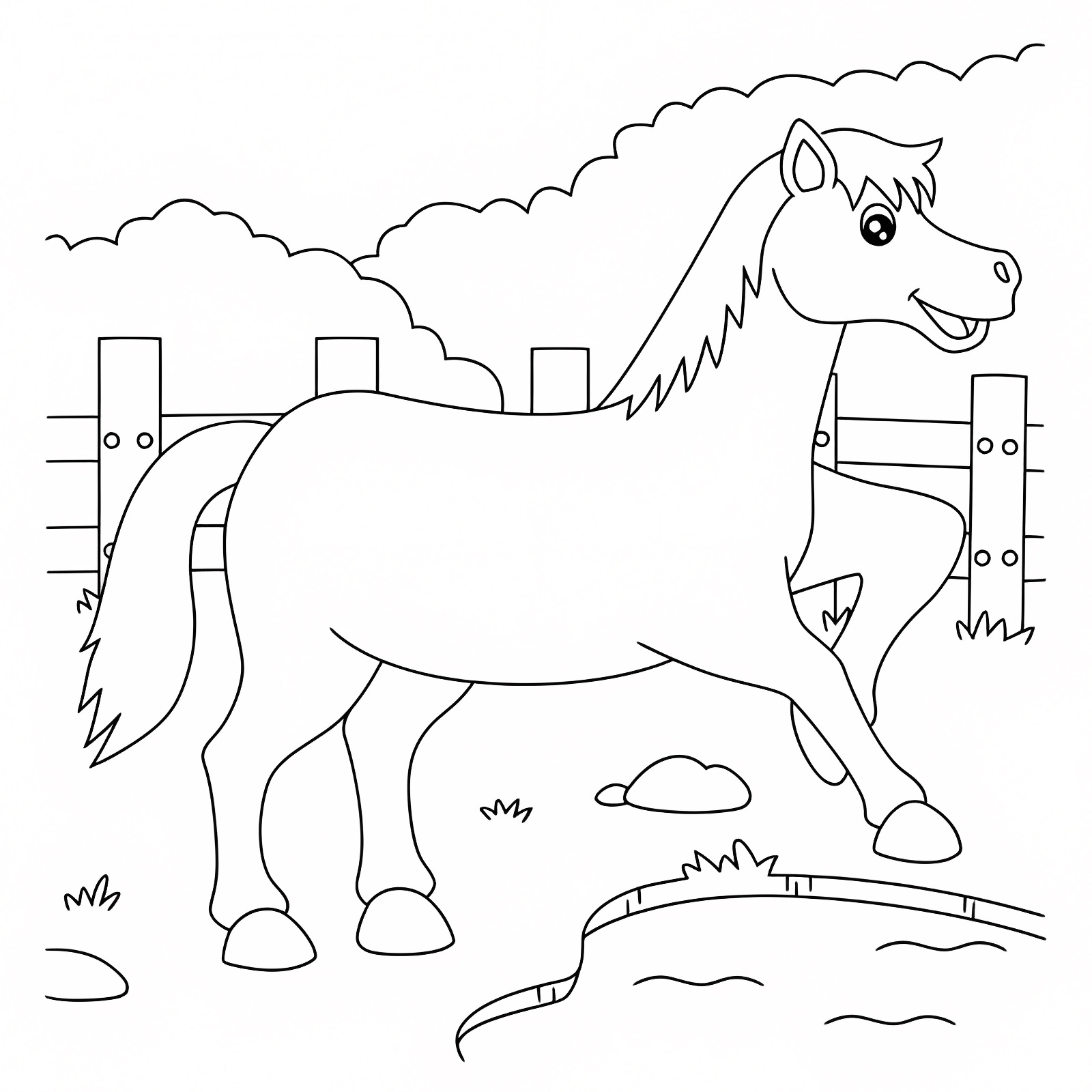 Cheval à colorier — Coloriage à imprimer gratuit