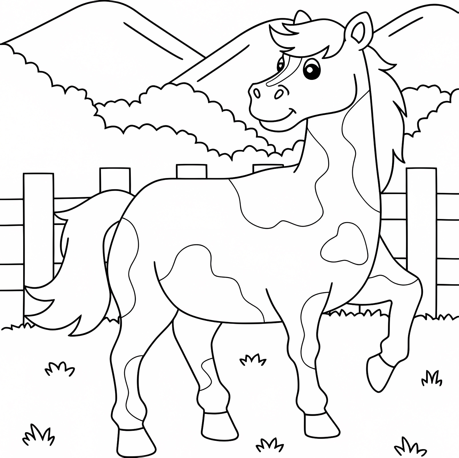 Cheval coloriage enfants — Coloriage à imprimer gratuit