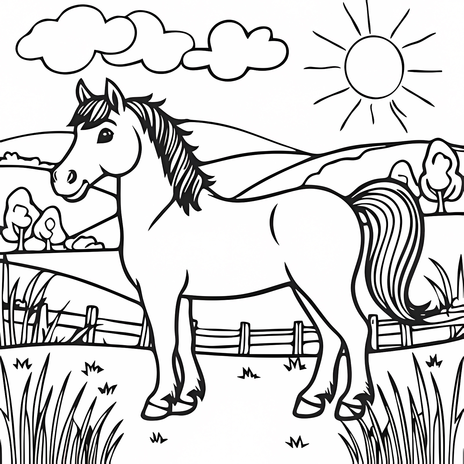 Cheval imprimable — Coloriage à imprimer gratuit