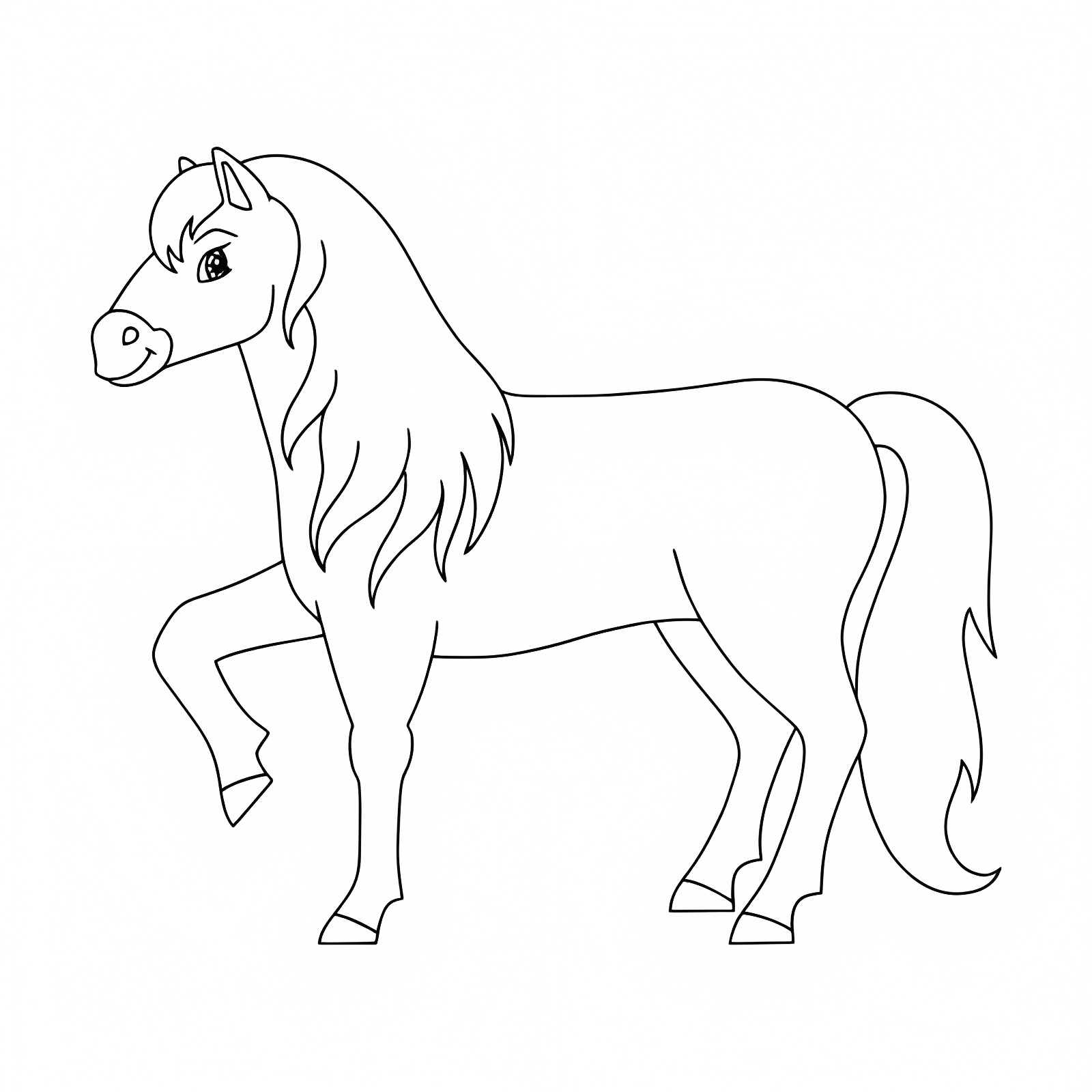 Cheval mignon dessin — Coloriage à imprimer gratuit