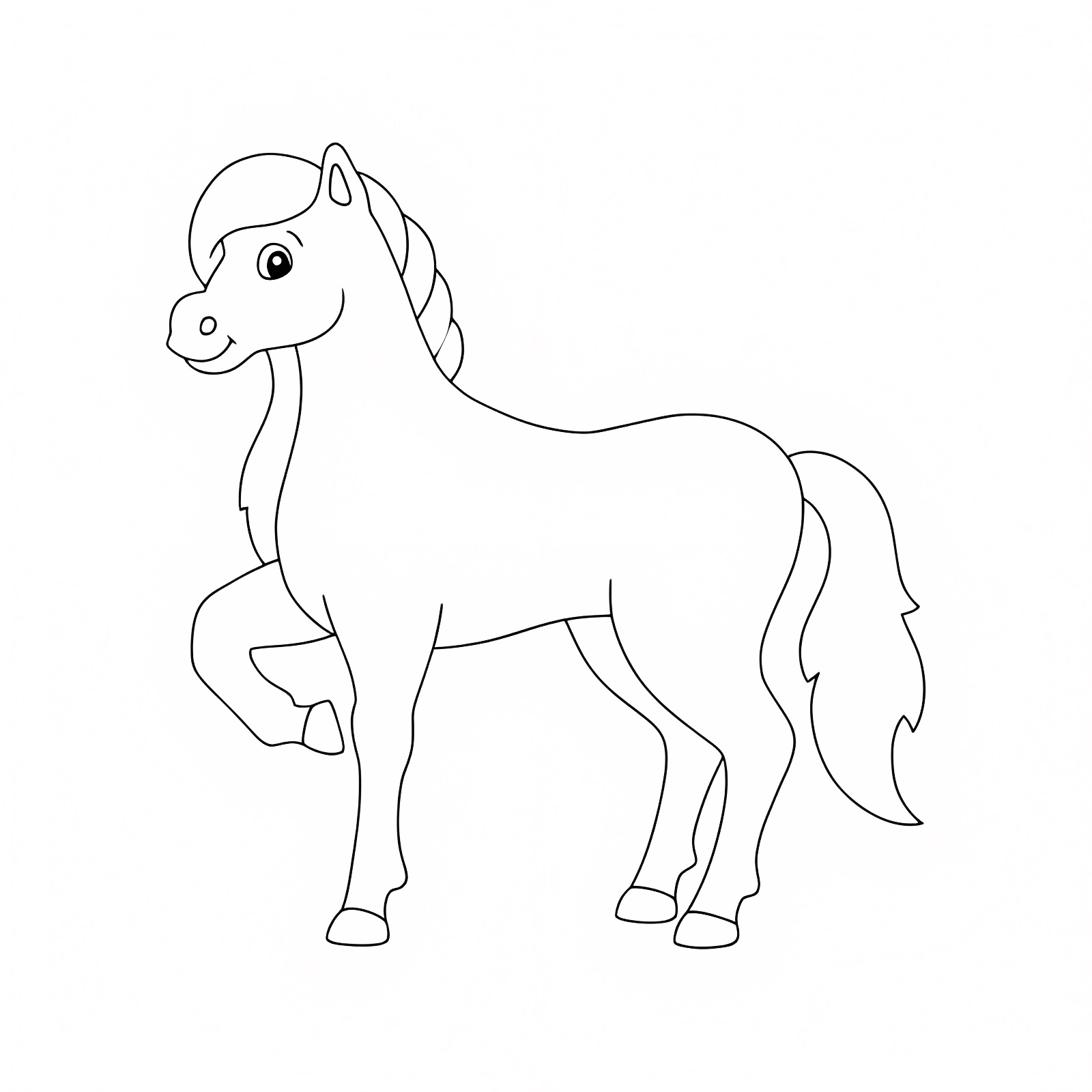 Cheval kawaii — Coloriage à imprimer gratuit