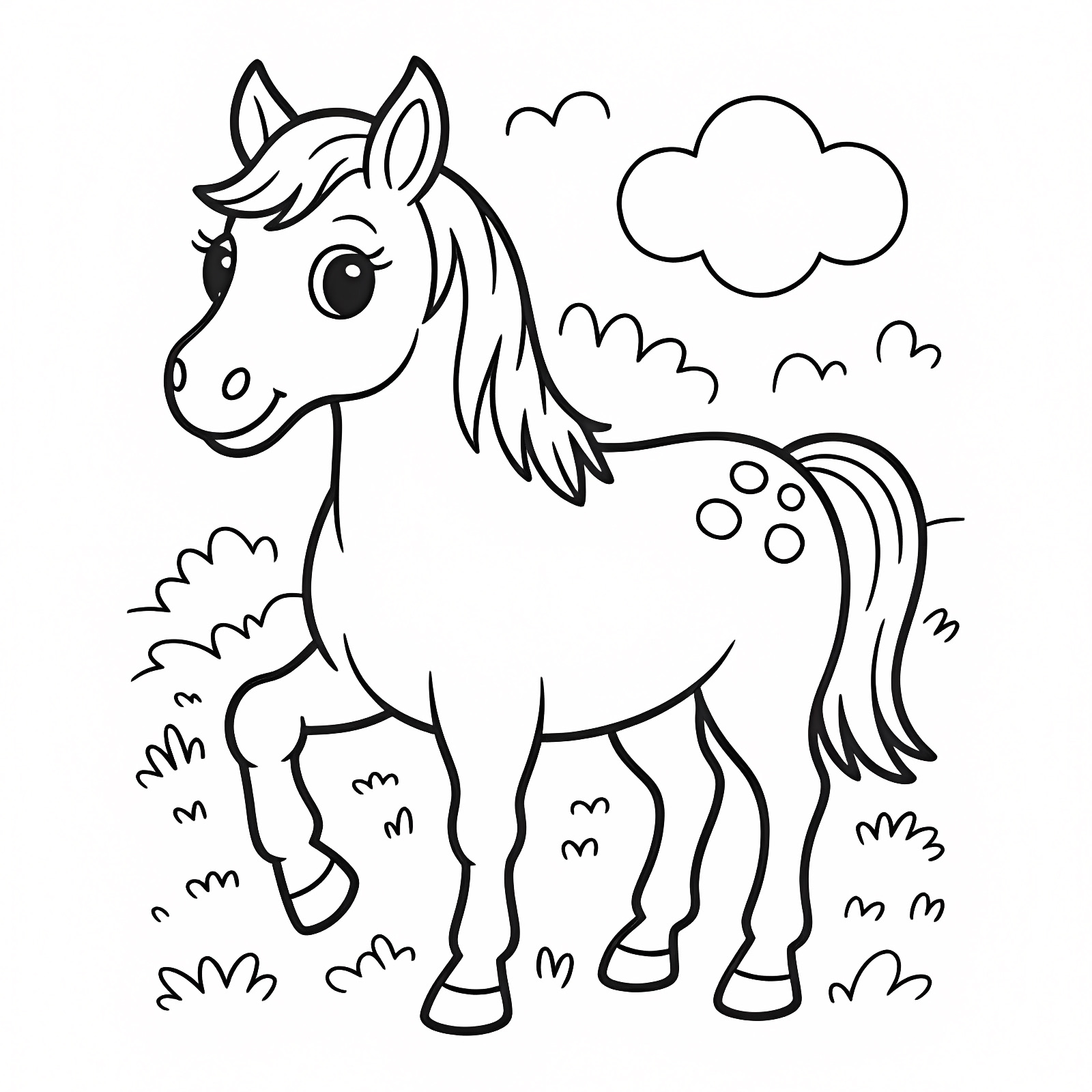 Cheval avec taches — Coloriage à imprimer gratuit