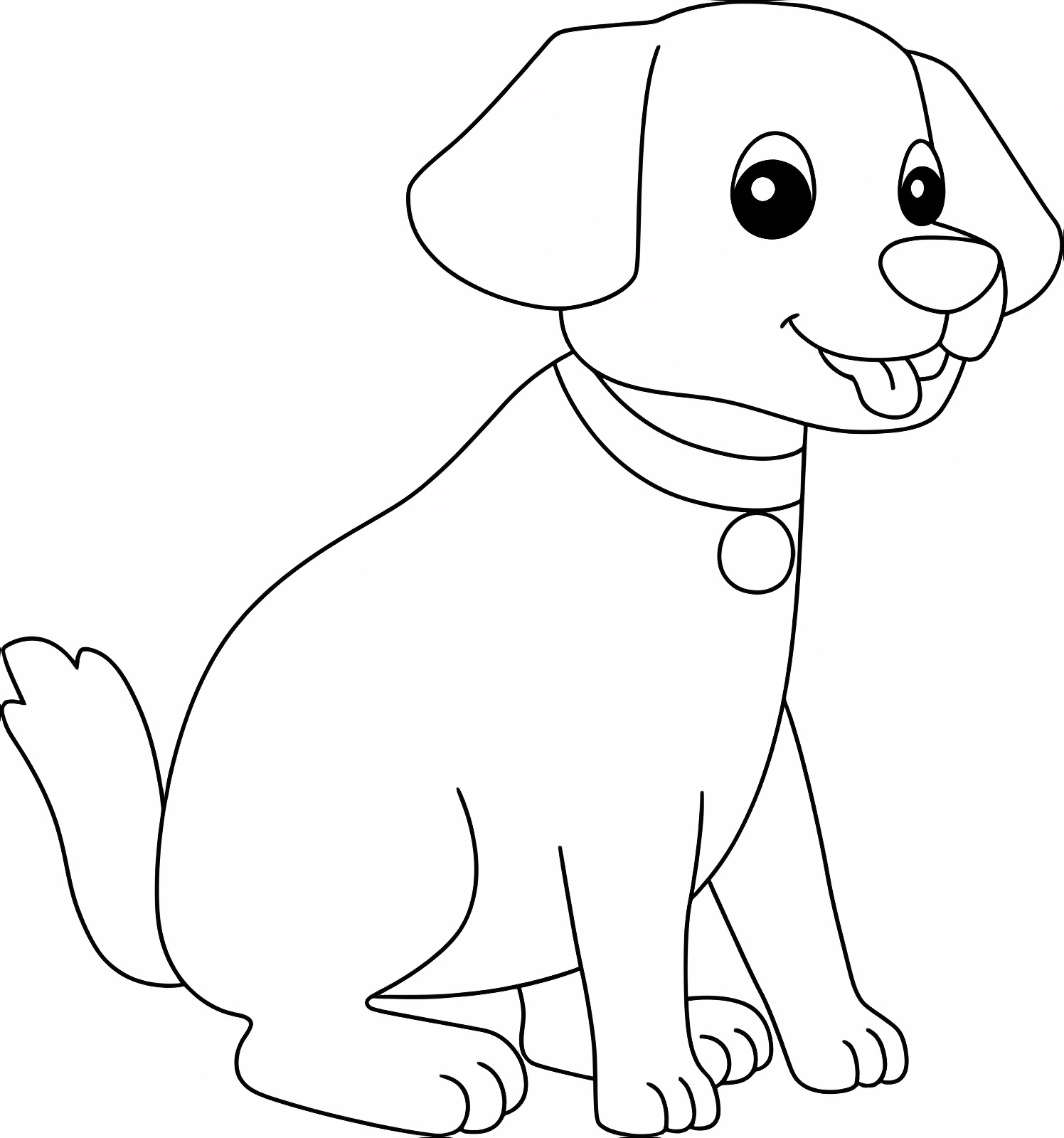 Chien mignon à colorier — Coloriage à imprimer gratuit