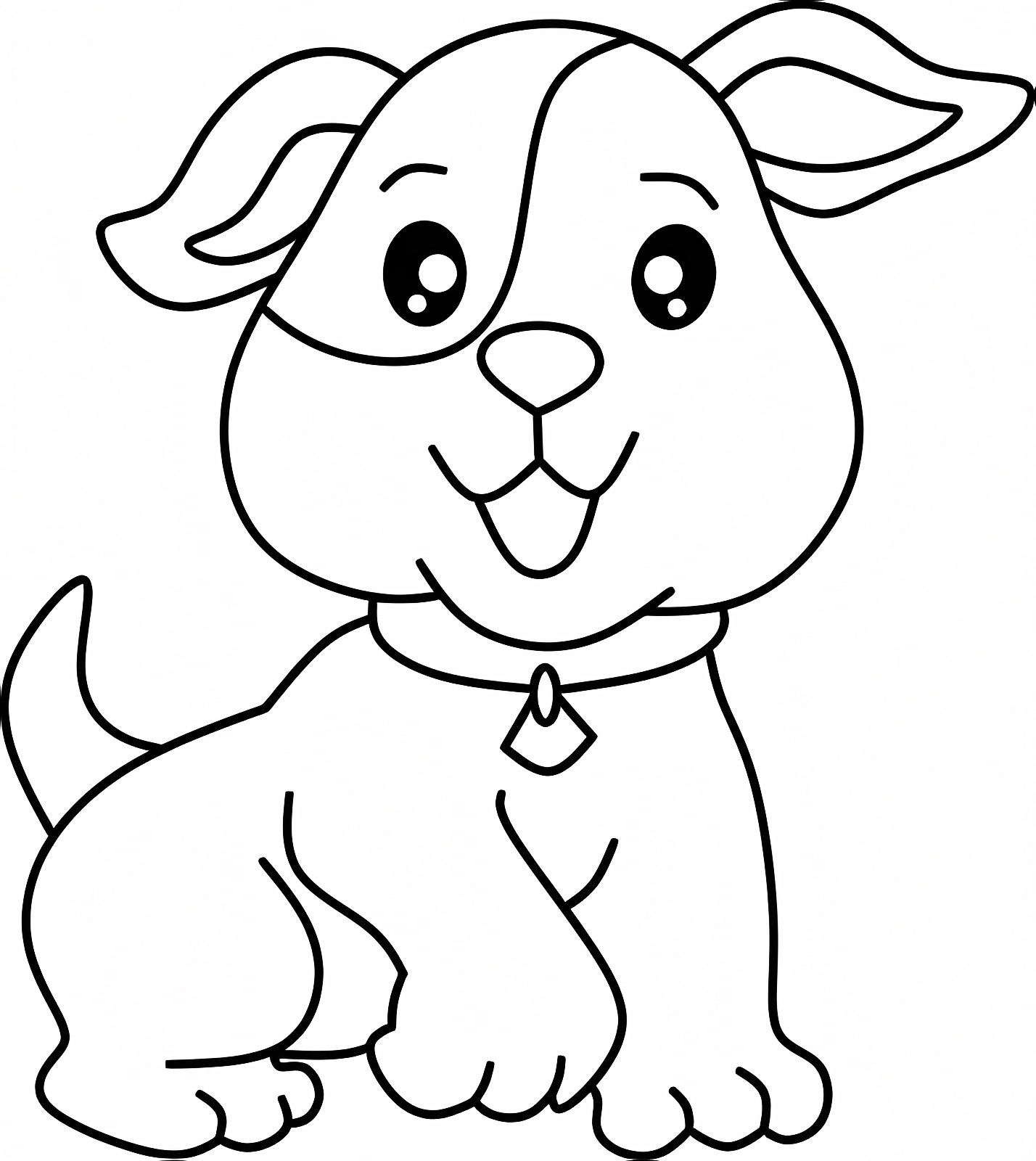 Petit chiot adorable — Coloriage à imprimer gratuit