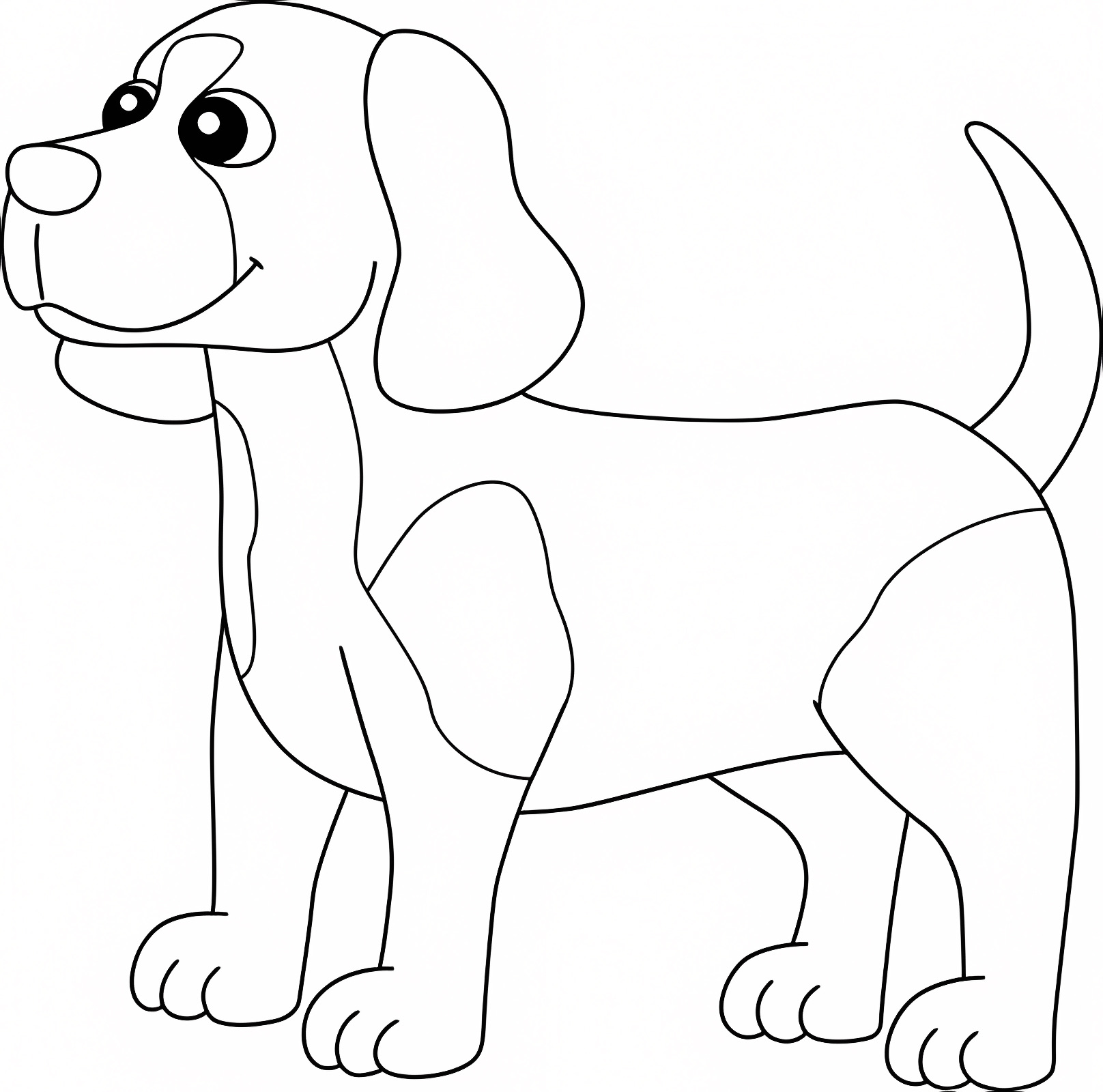 Beagle à colorier — Coloriage à imprimer gratuit