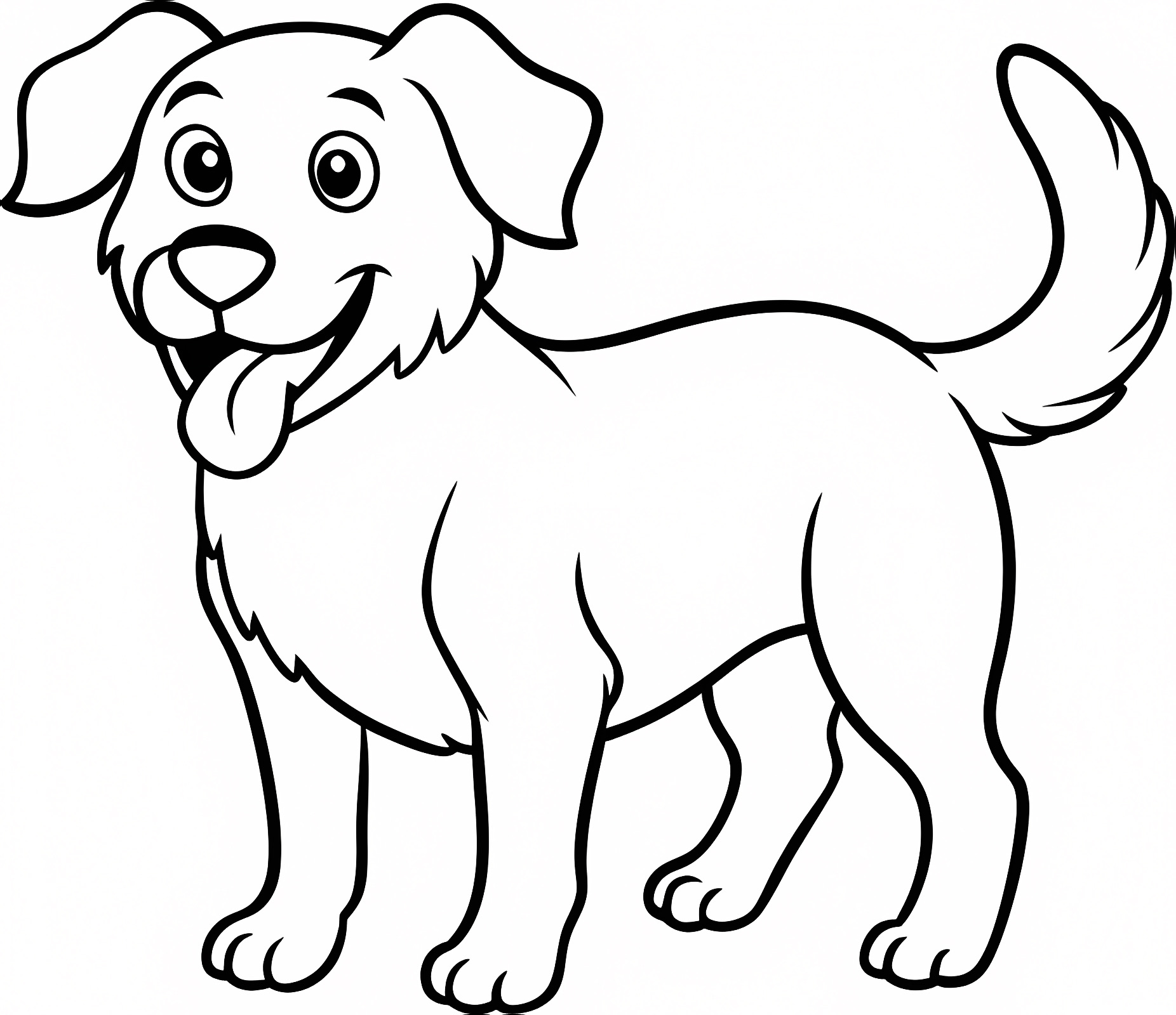 Chien adorable pour enfants — Coloriage à imprimer gratuit