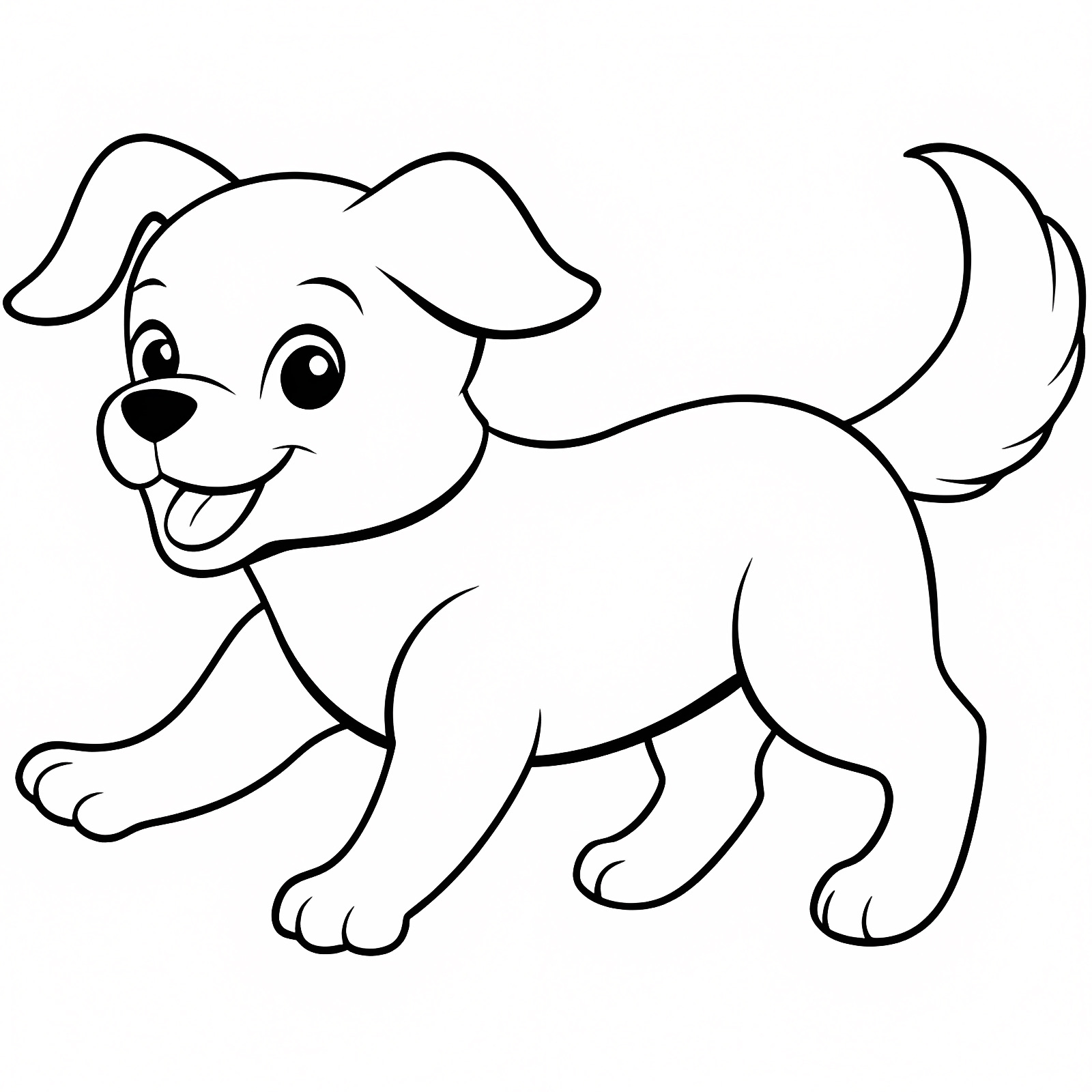 Chien ligne art — Coloriage à imprimer gratuit