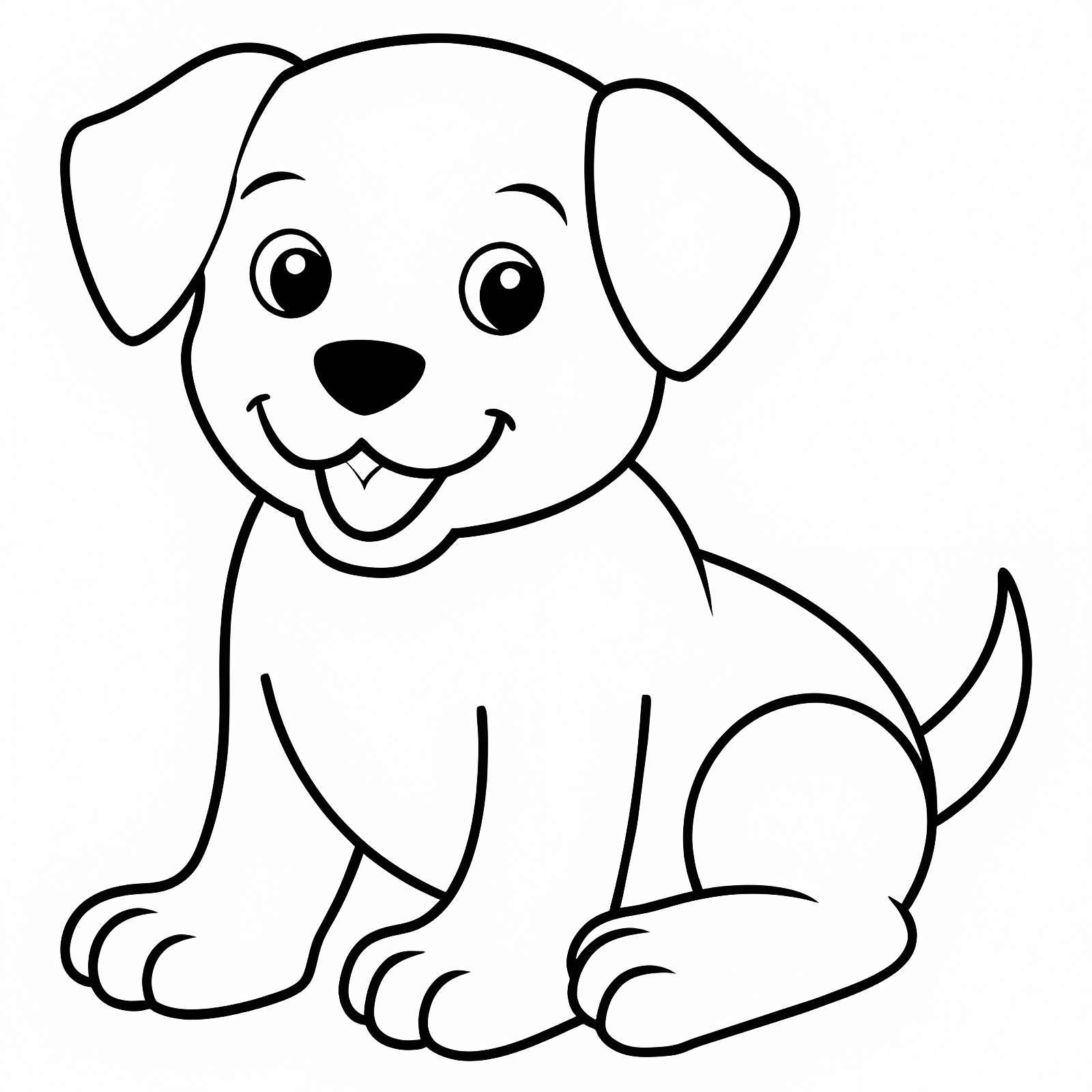 Chien dessin animé — Coloriage à imprimer gratuit