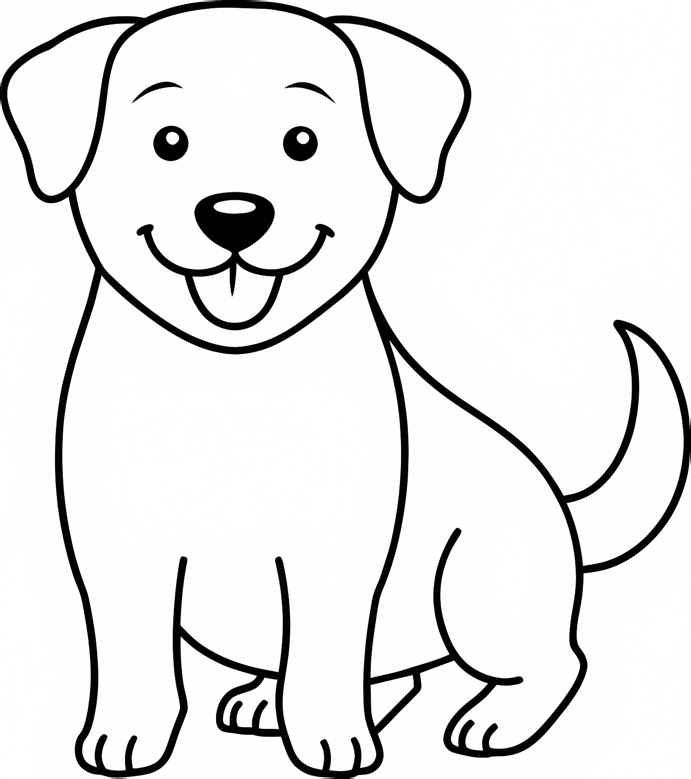 Chien souriant — Coloriage à imprimer gratuit