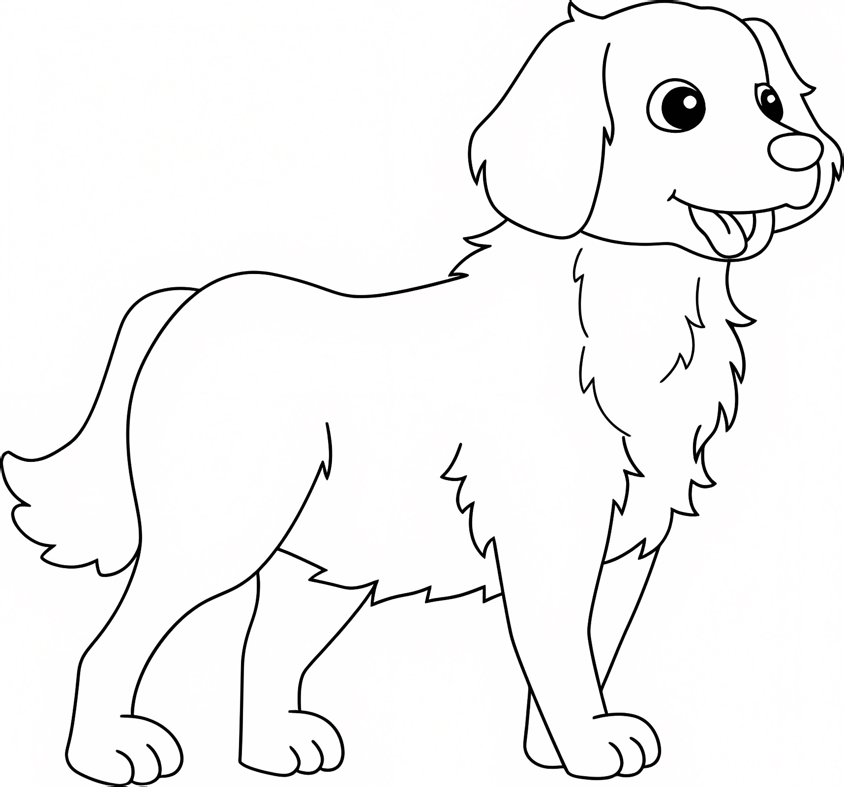 Golden Retriever à colorier — Coloriage à imprimer gratuit