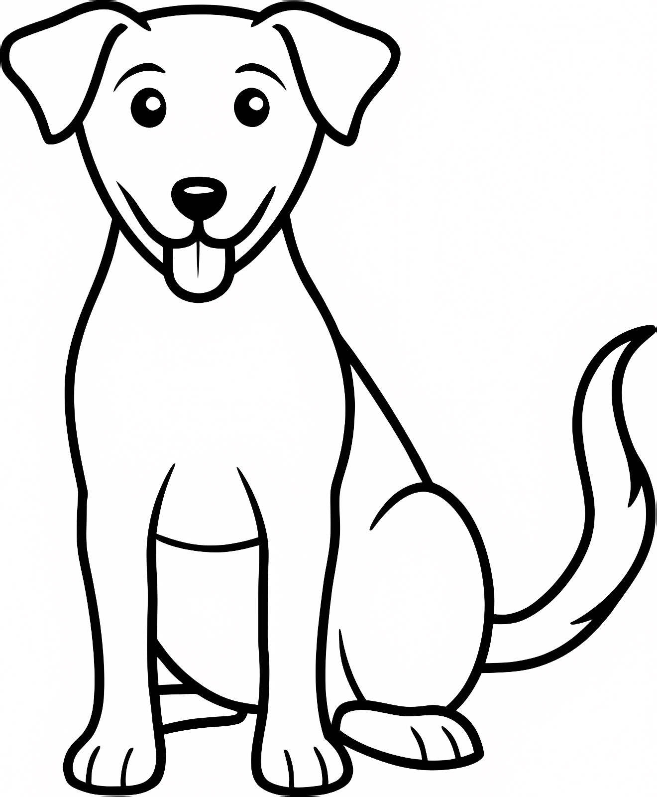 Chien mignon assis — Coloriage à imprimer gratuit