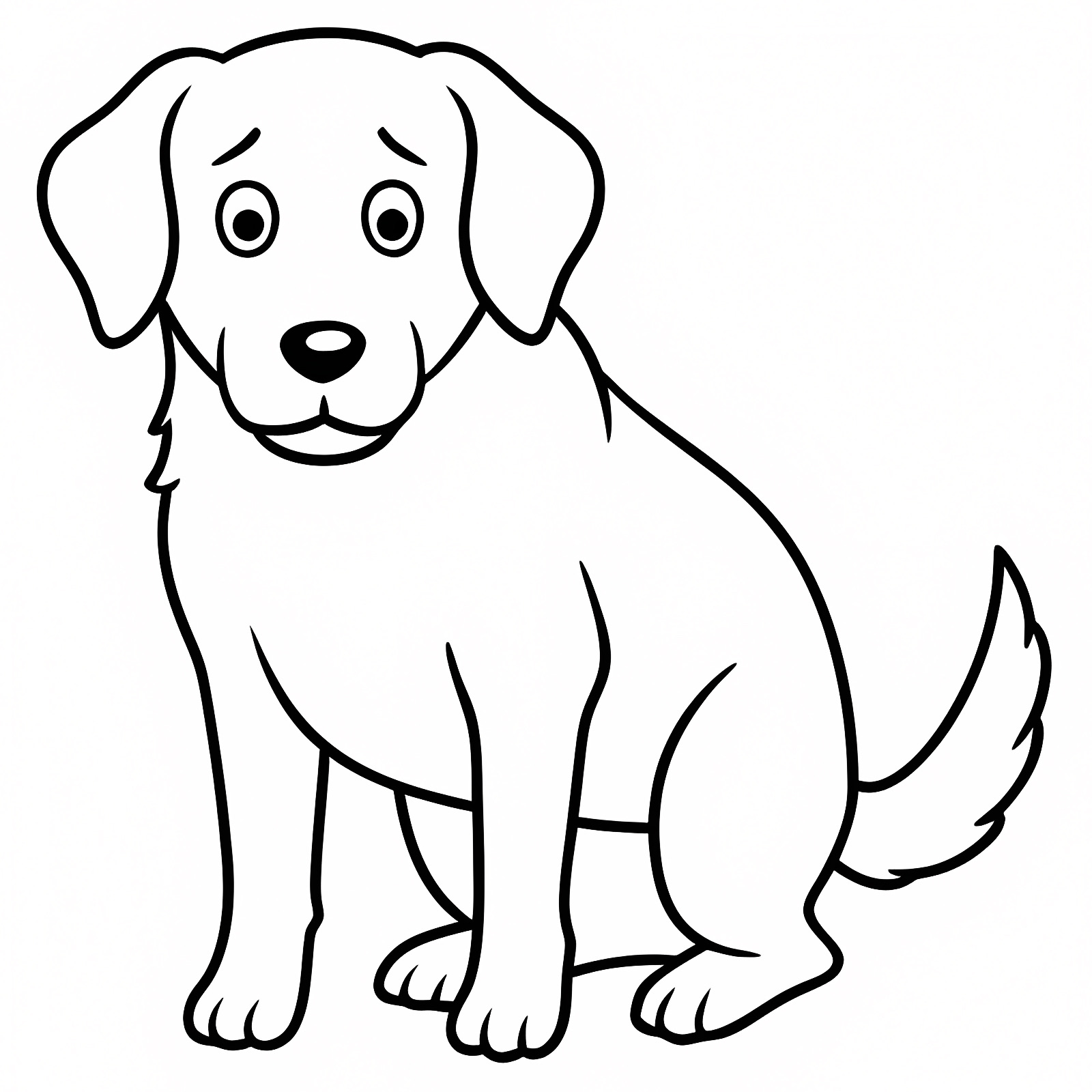 Golden Retriever amical — Coloriage à imprimer gratuit