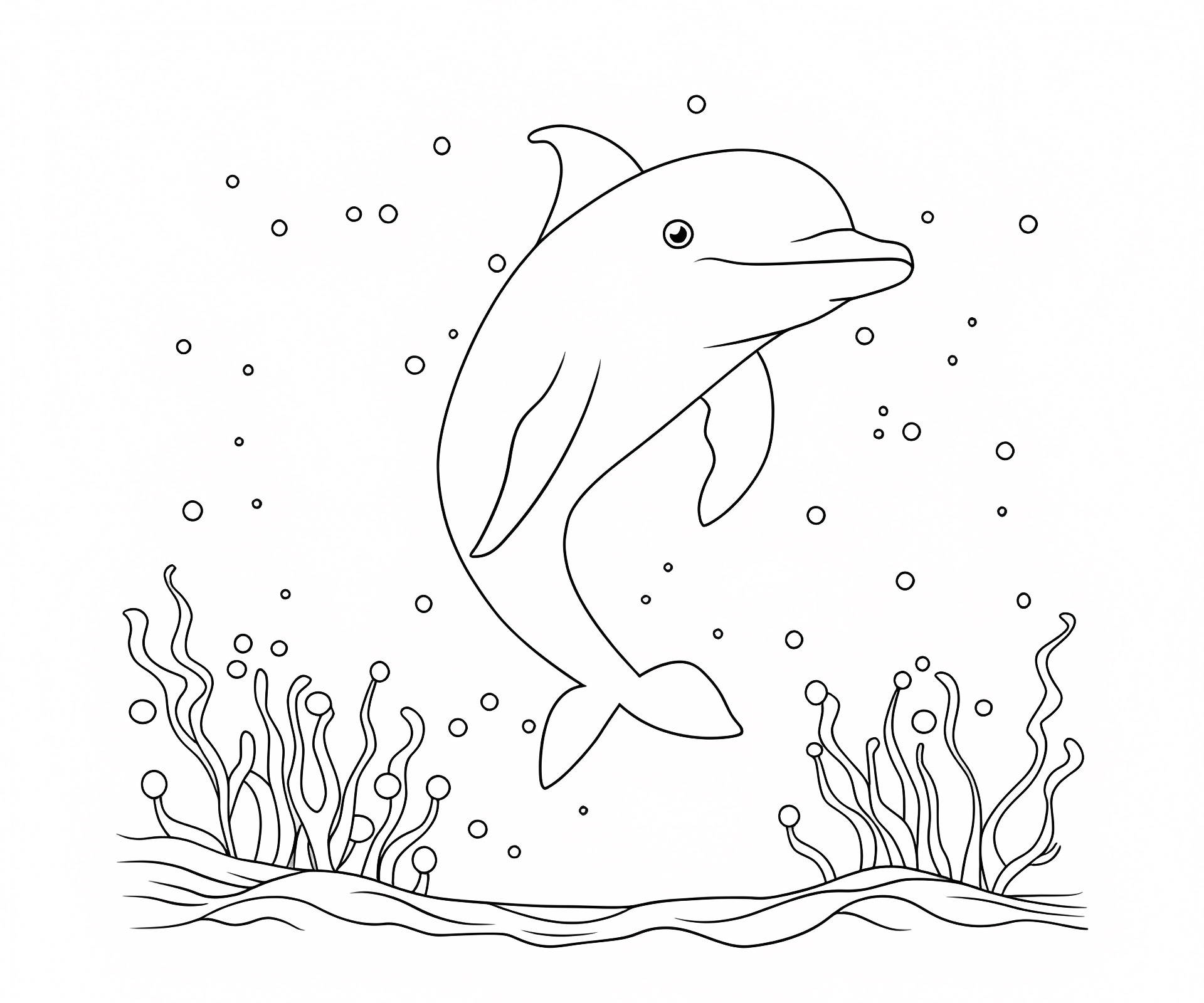 Dauphin coloriage — Coloriage à imprimer gratuit