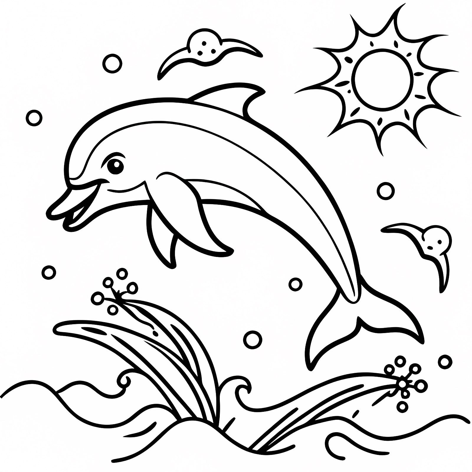 Dauphin esquisse — Coloriage à imprimer gratuit