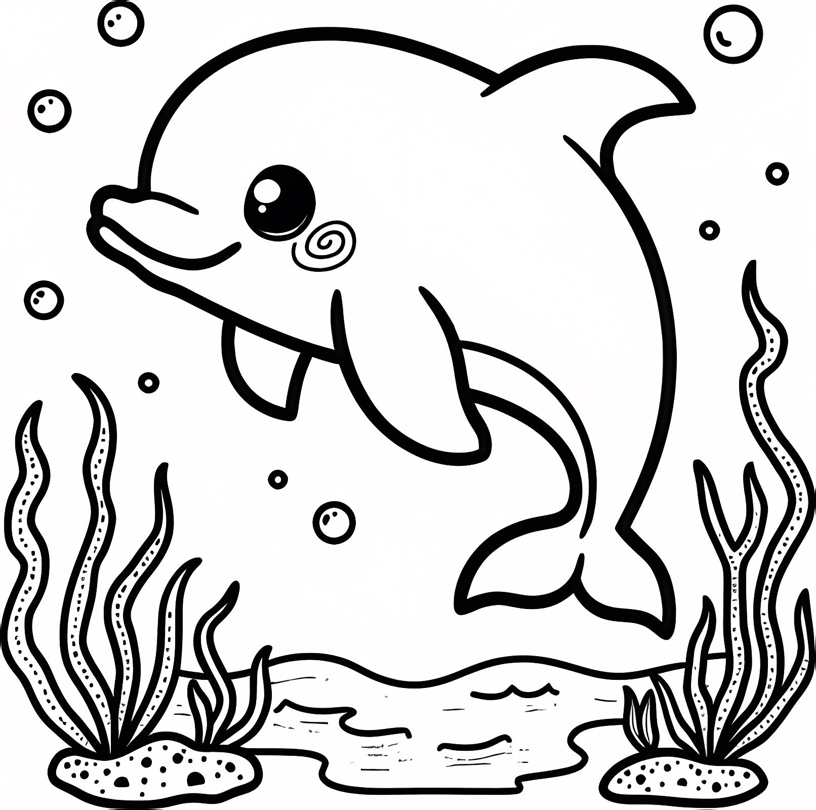 Dauphin art main — Coloriage à imprimer gratuit