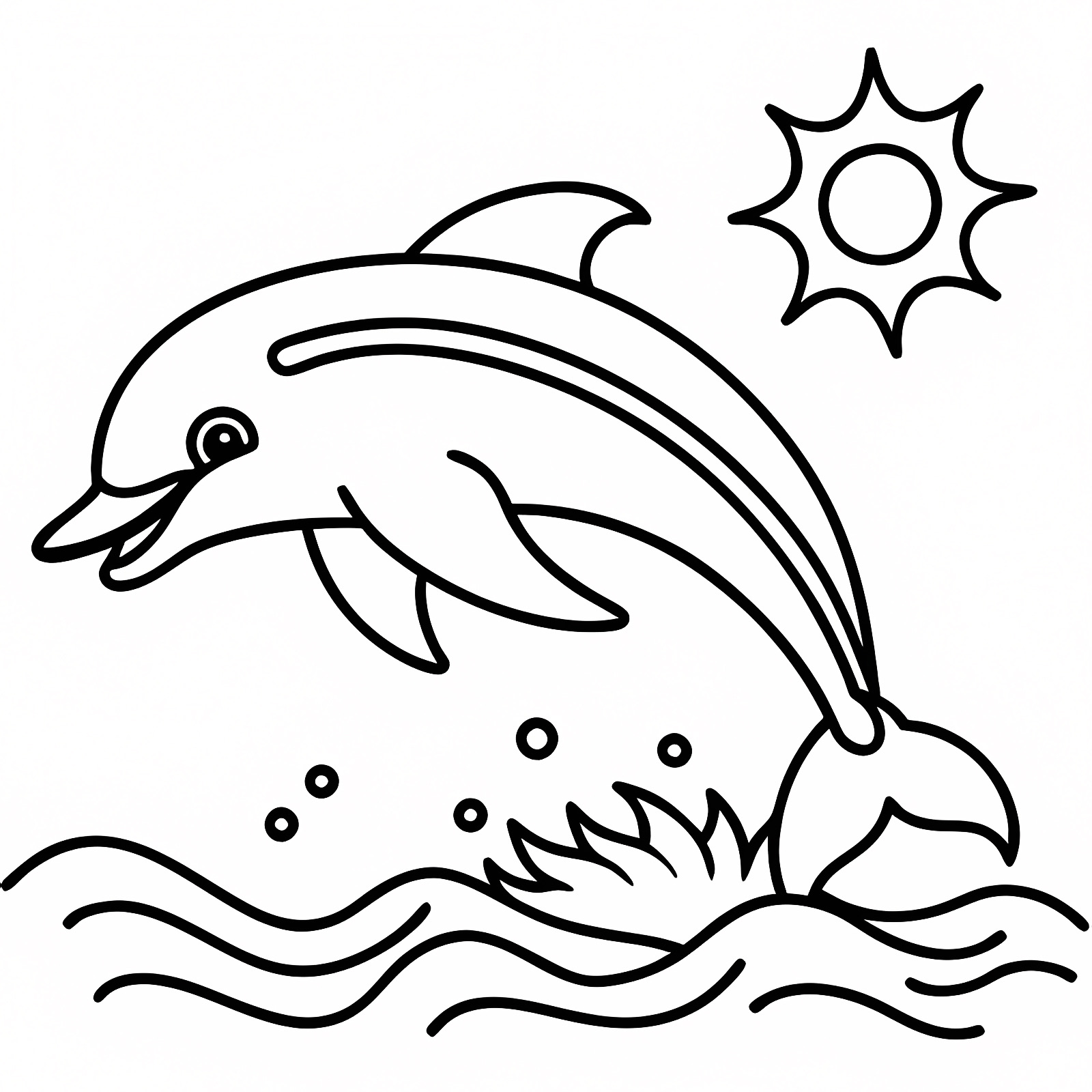 Dauphin design lignes — Coloriage à imprimer gratuit