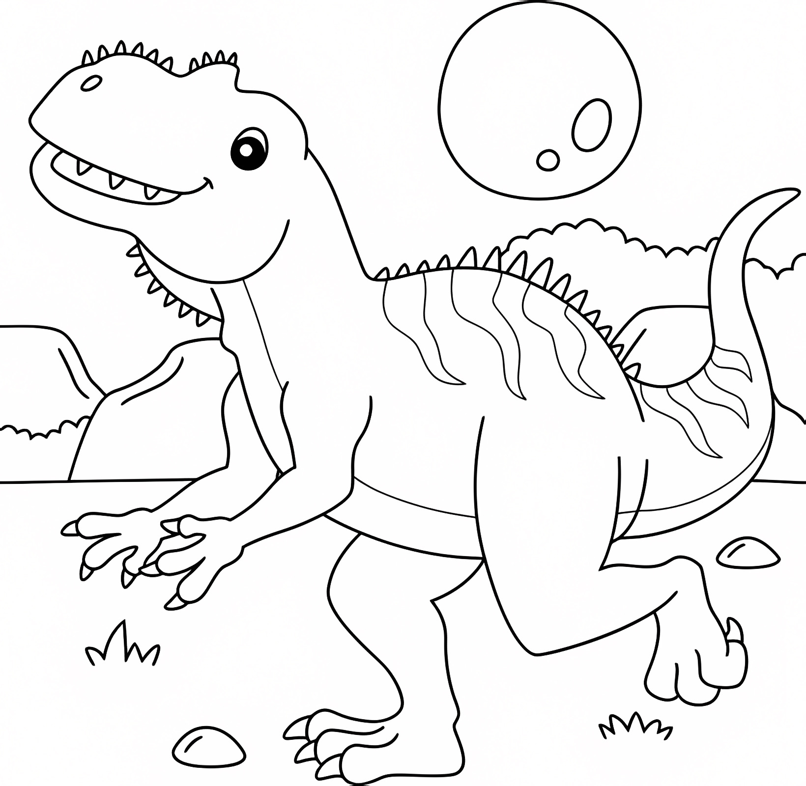 Dinosaure mignon — Coloriage à imprimer gratuit