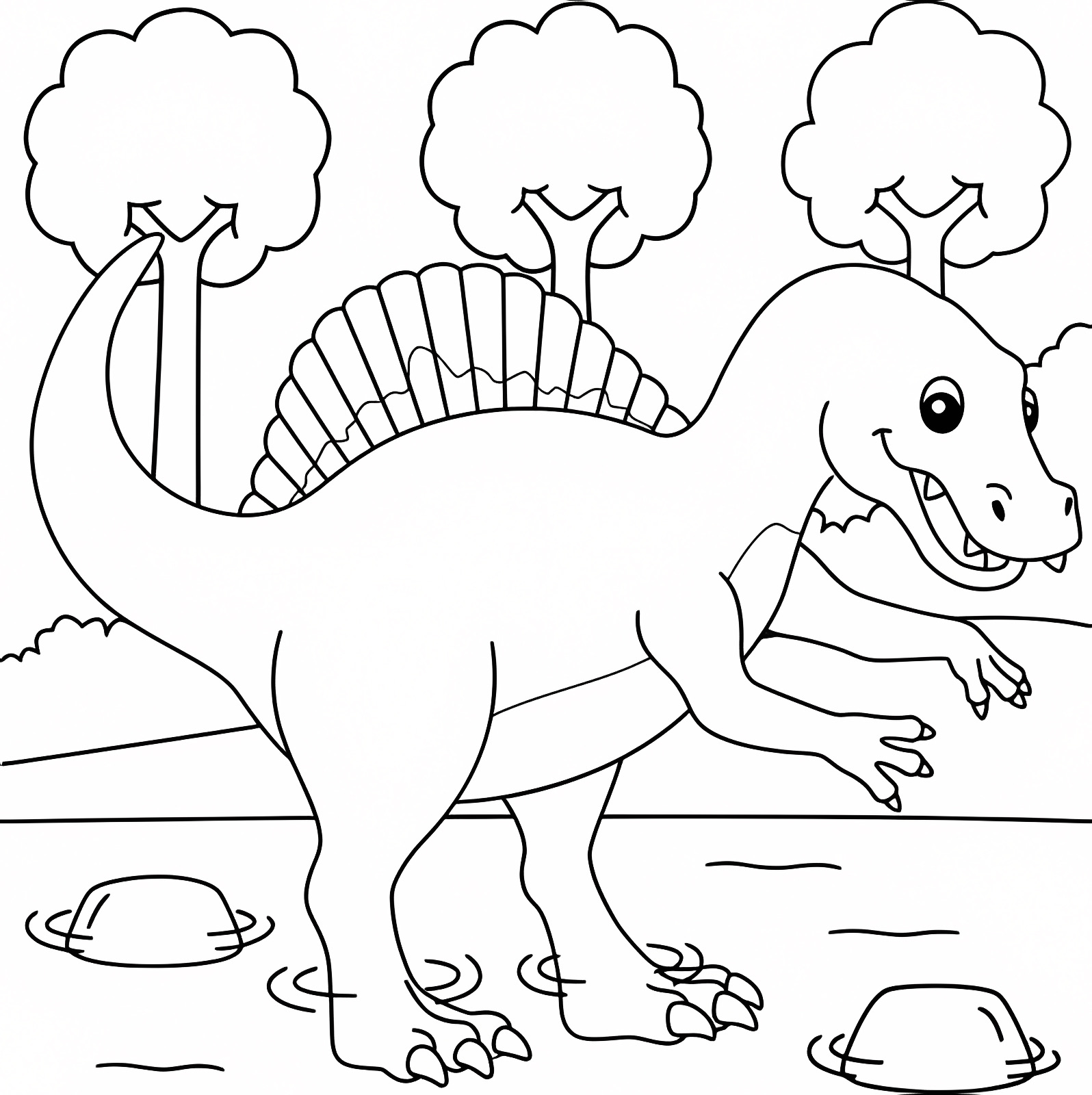 Bébé dinosaure — Coloriage à imprimer gratuit