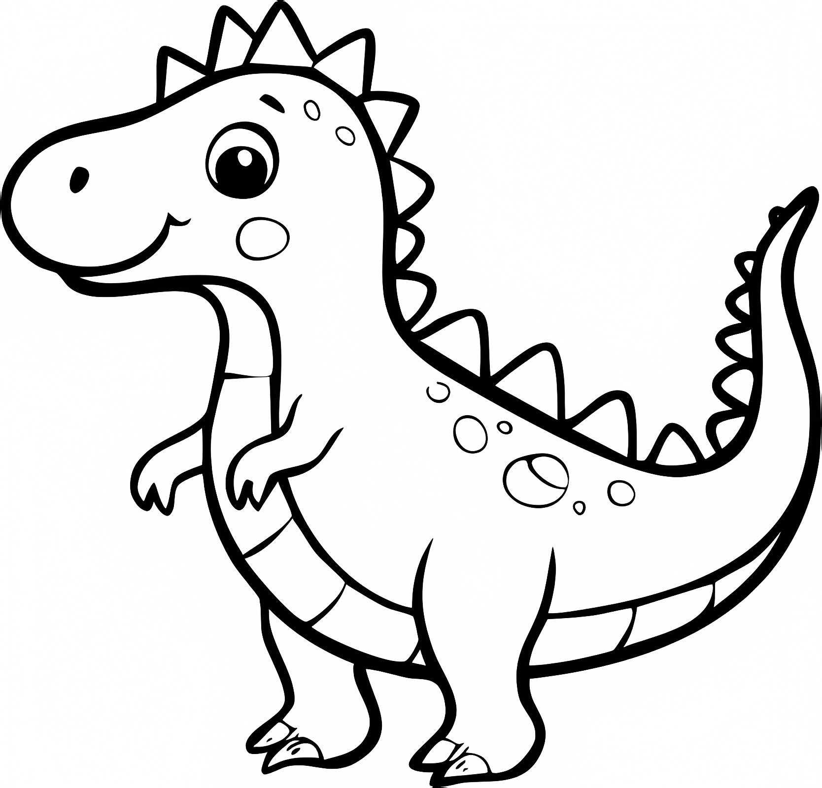 Dinosaure dans la forêt — Coloriage à imprimer gratuit