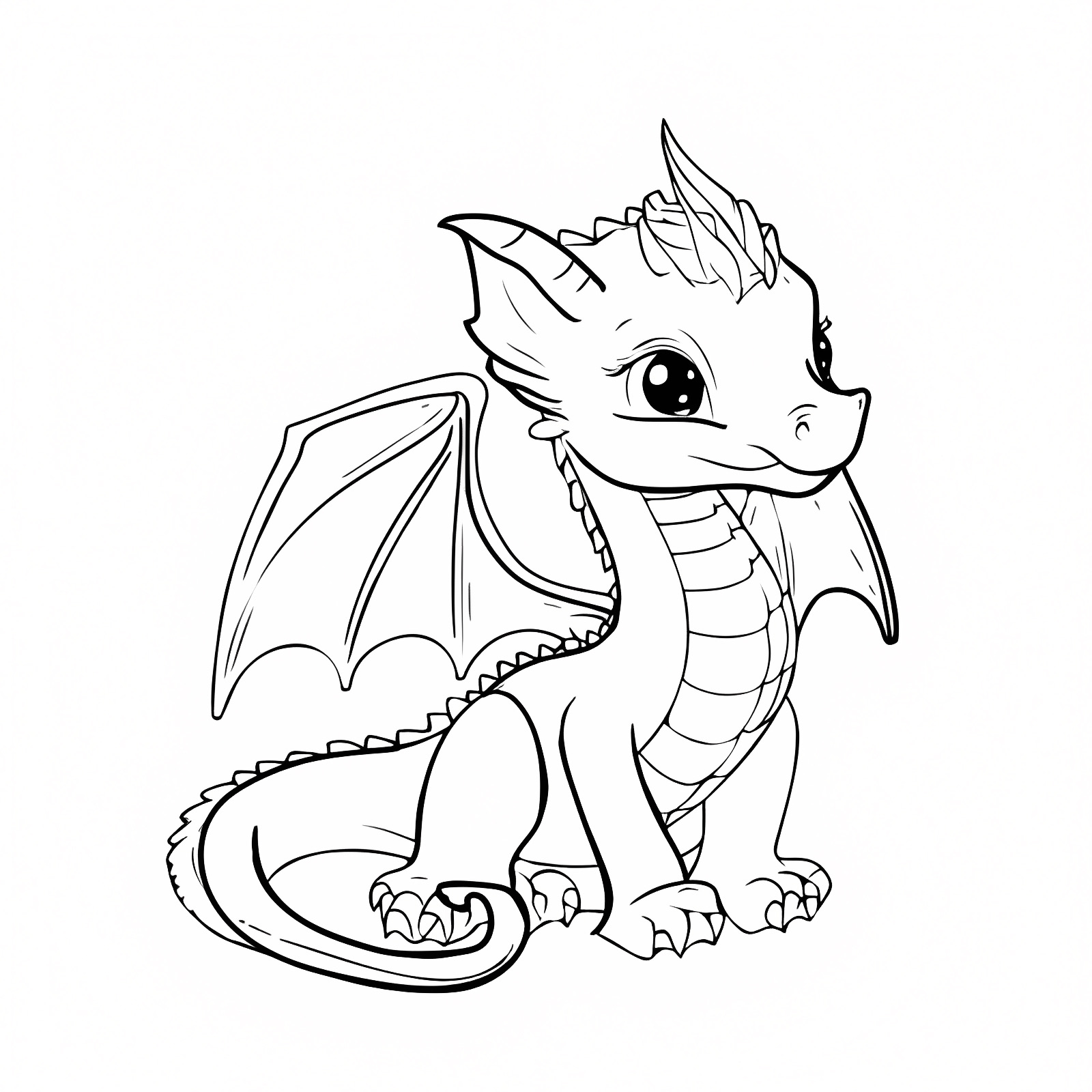 Dragon ailé — Coloriage à imprimer gratuit